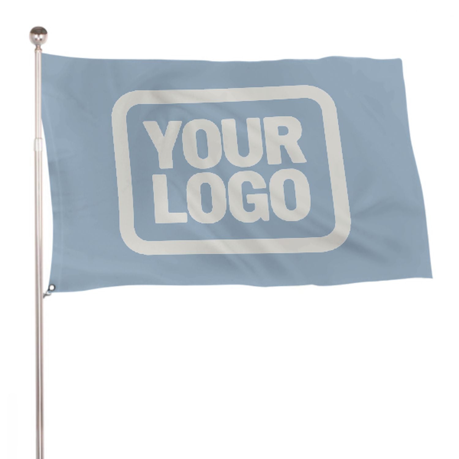 Maßgeschneidertes Hellblau Weiß Flagge