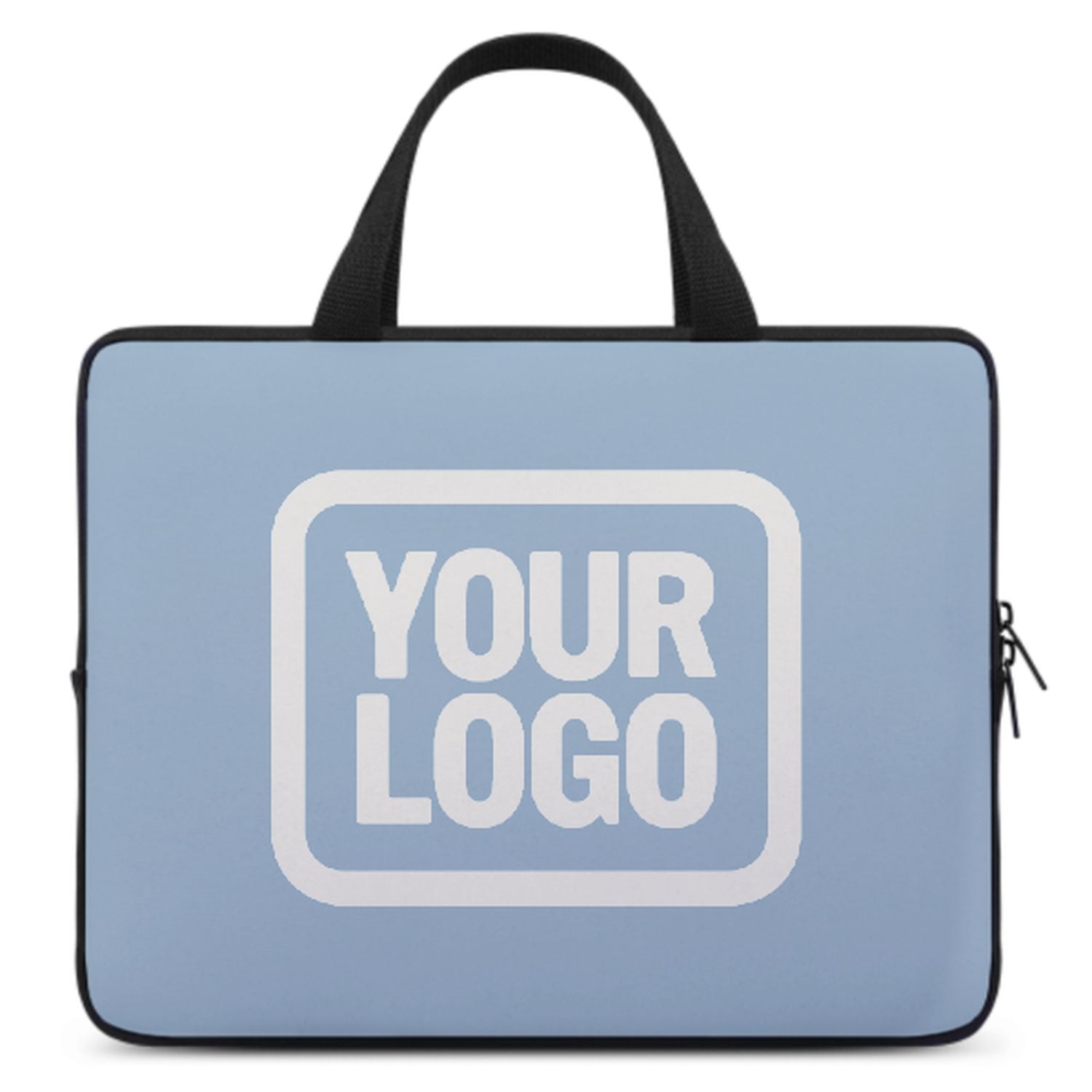 Sac pour ordinateur portable bleu clair et blanc personnalisé