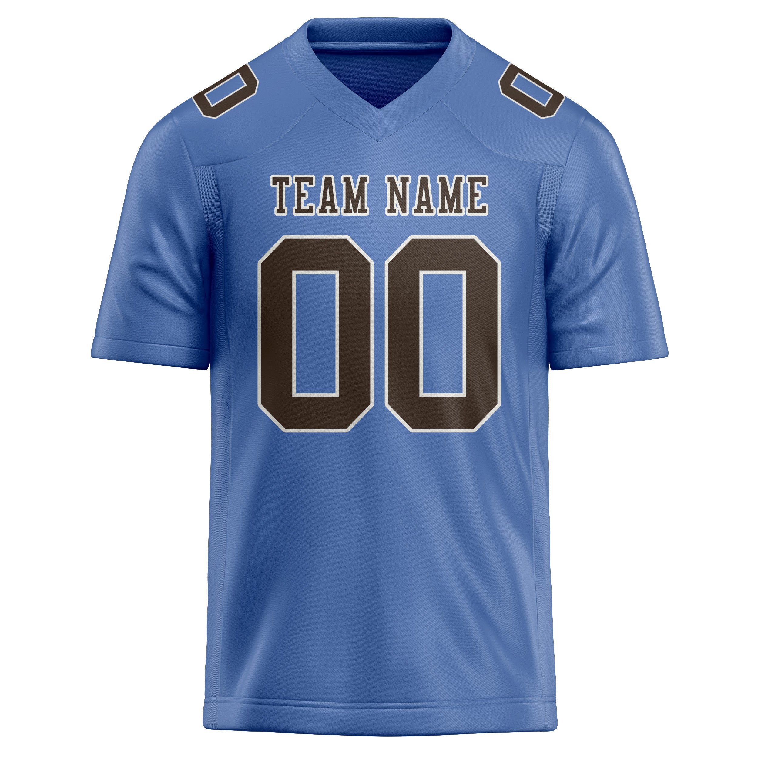 Maßgeschneidertes Professionelles Hellblau Braun Rugbytrikot