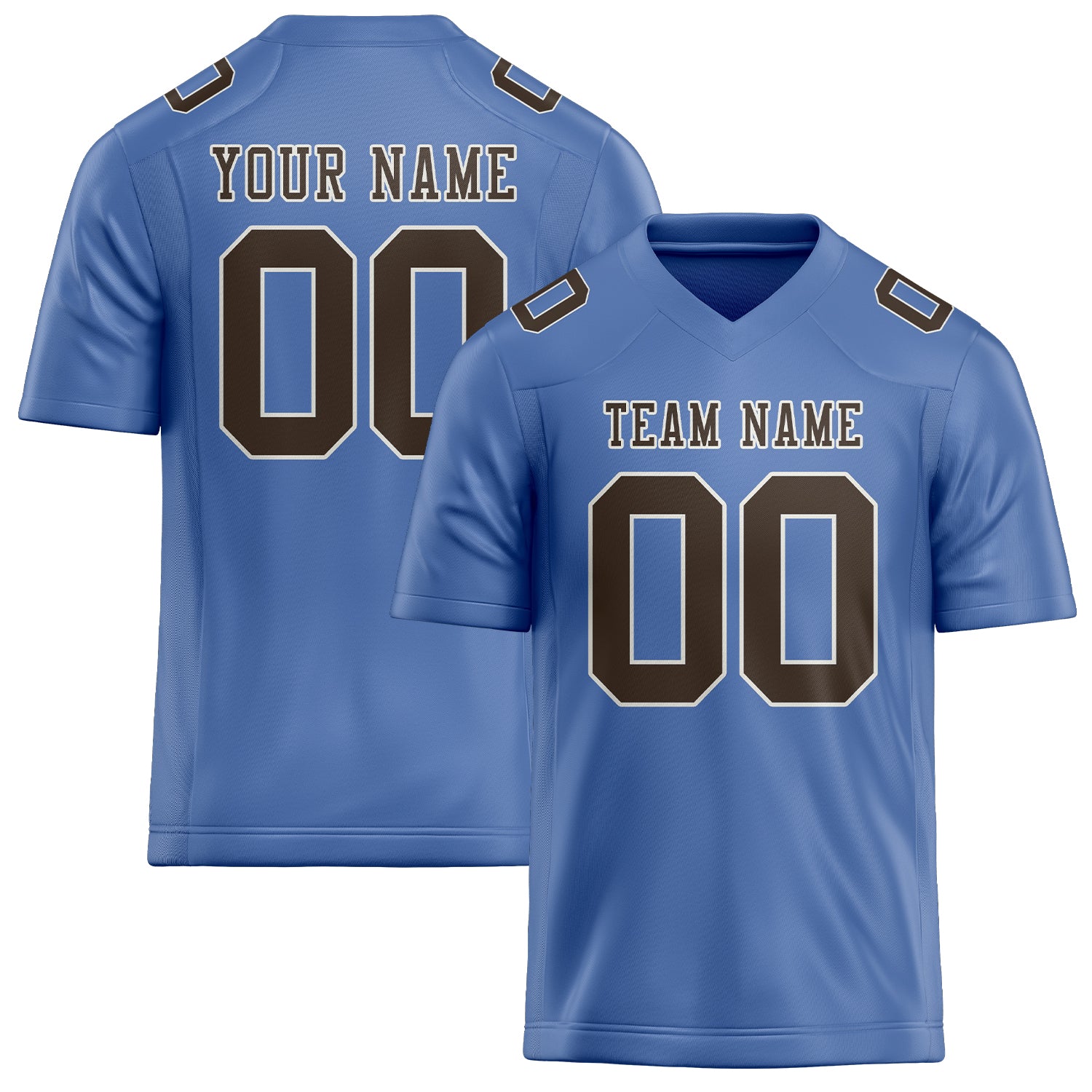 Maßgeschneidertes Professionelles Hellblau Braun Rugbytrikot
