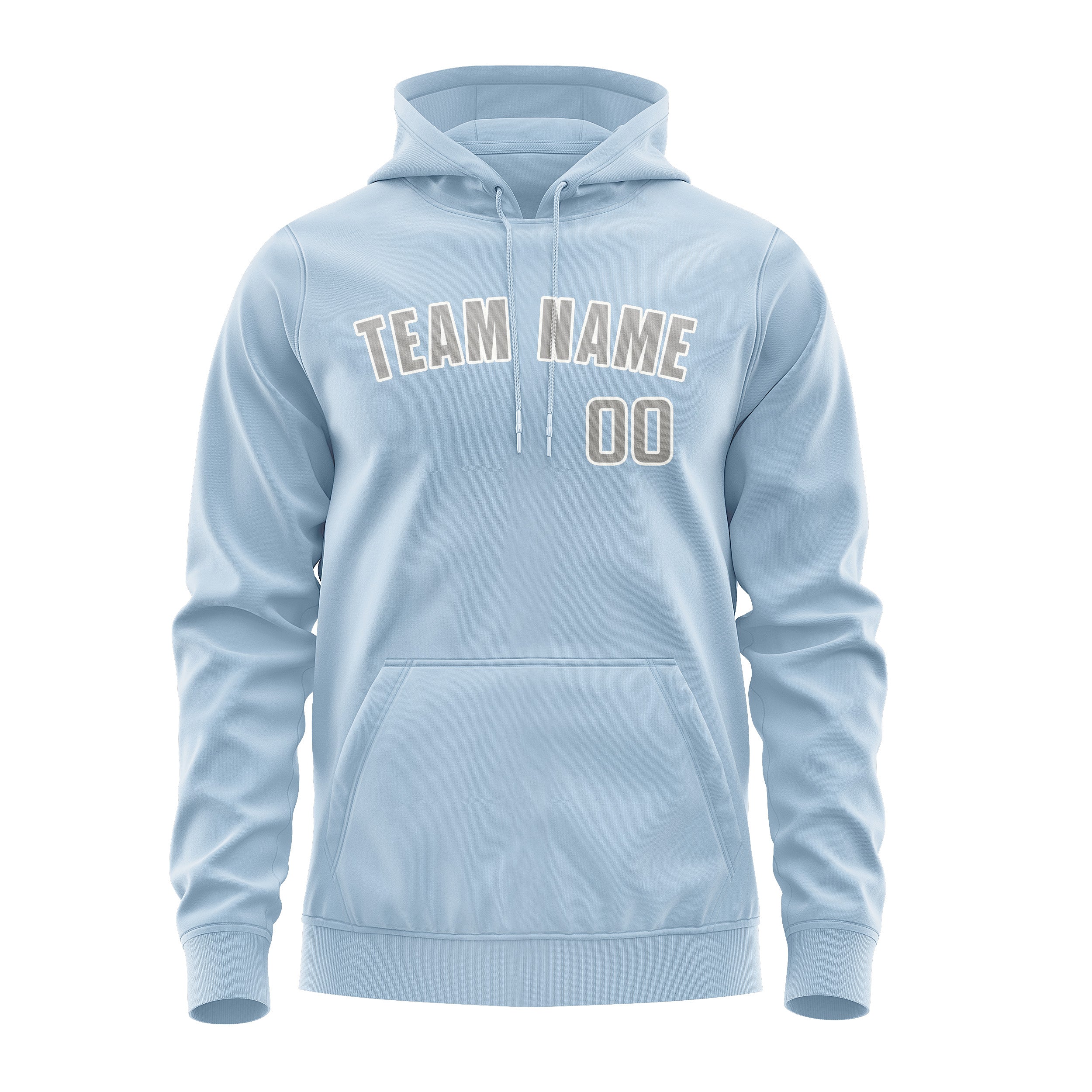 Maßgeschneidertes Hellblau Grau Hoodie