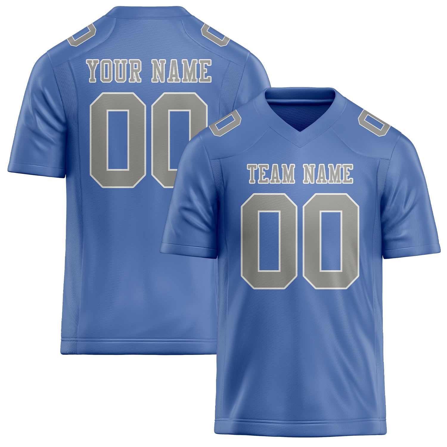 Maßgeschneidertes Professionelles Hellblau Grau Rugbytrikot