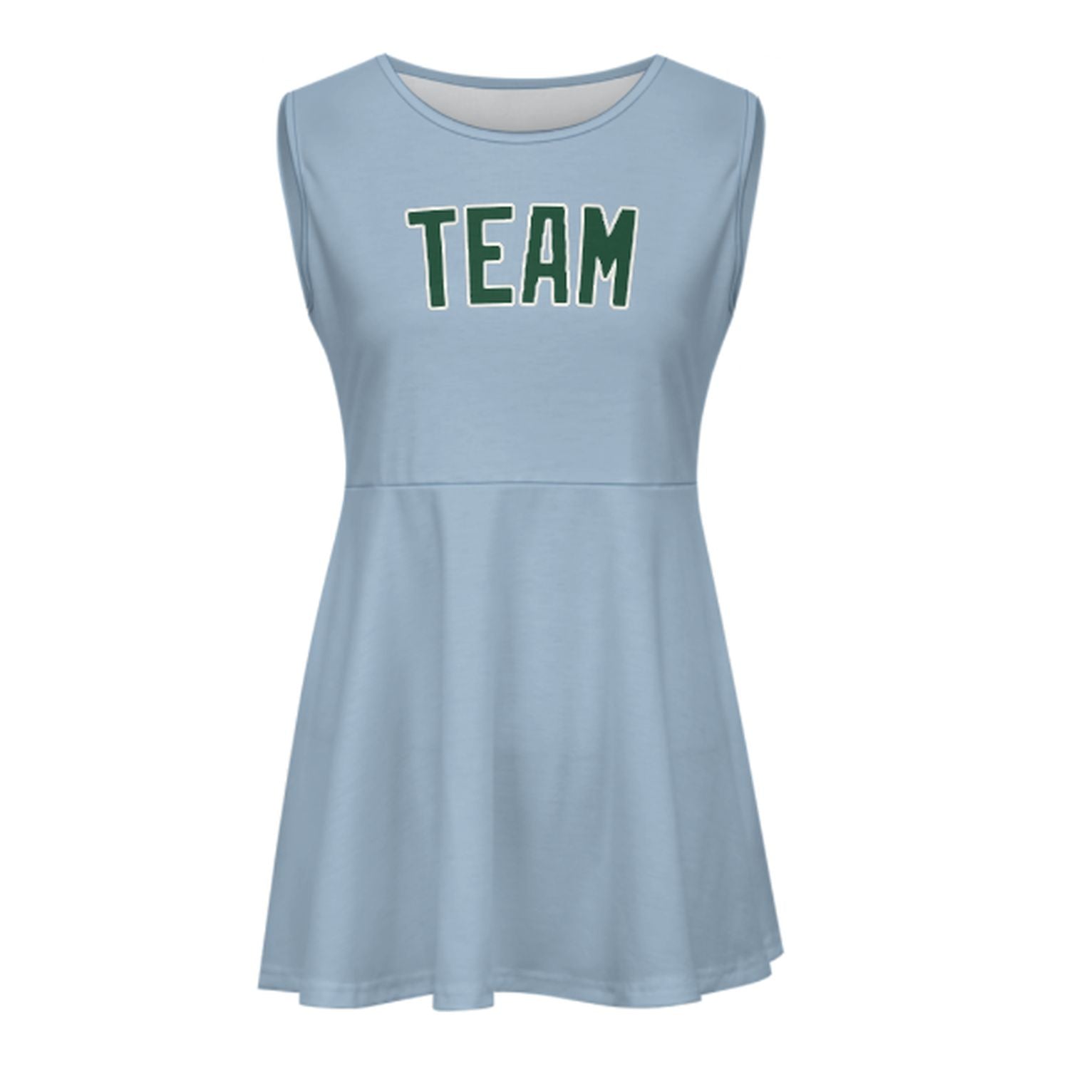 Maßgeschneidertes Hellblau Moosgrün Cheerleader-Kleid