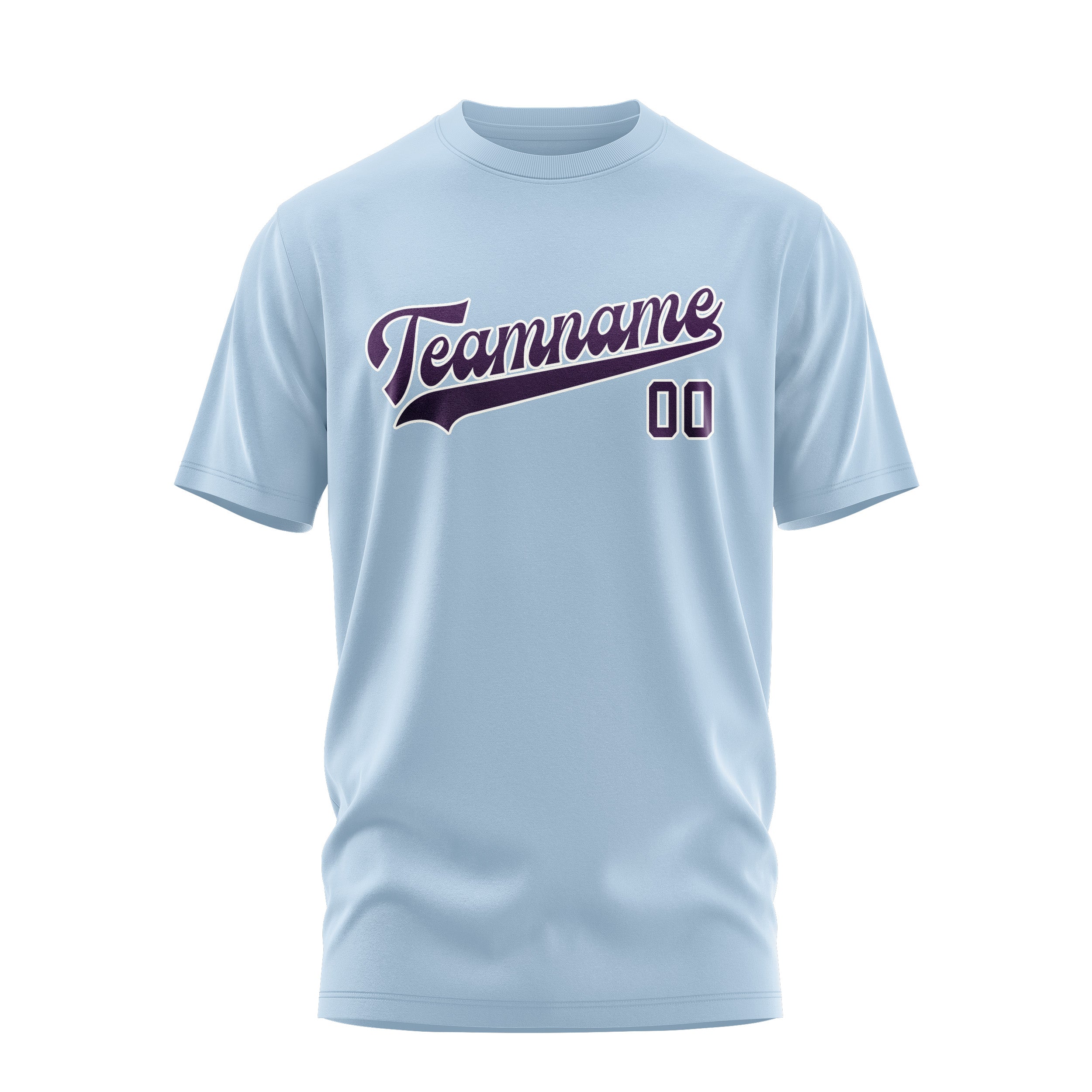 Maßgeschneidertes Hellblau Lila T-Shirt