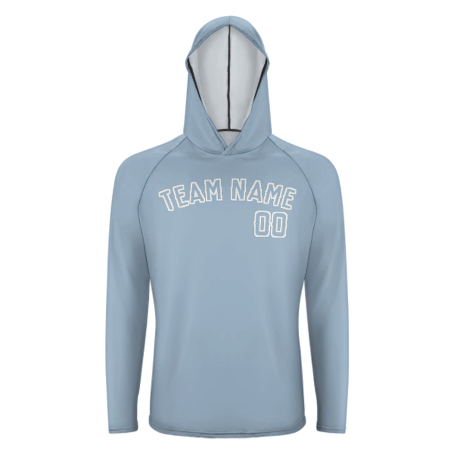 Maßgeschneidertes Hellblau Hellblau UV-Hoodie