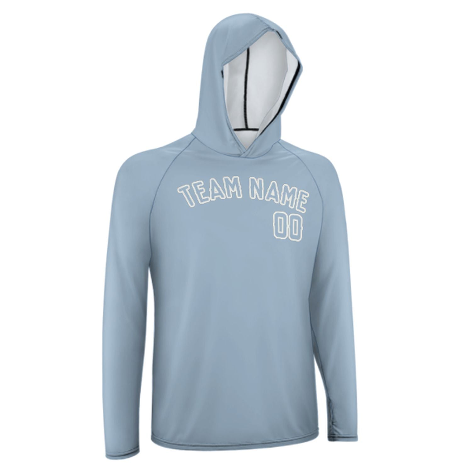 Maßgeschneidertes Hellblau Hellblau UV-Hoodie