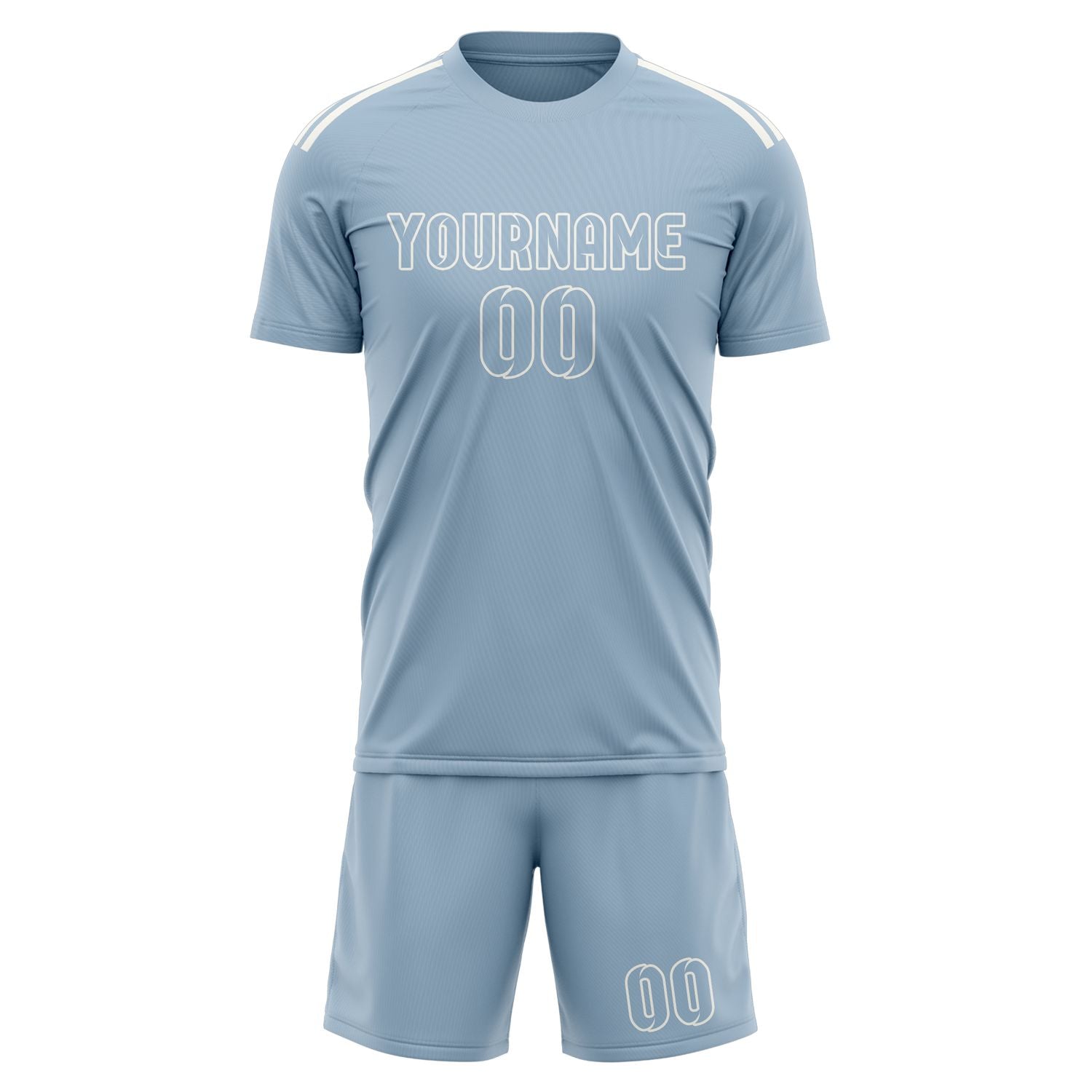 Maßgeschneidertes Professionelles Hellblau Hellblau Fußballtrikot-Set