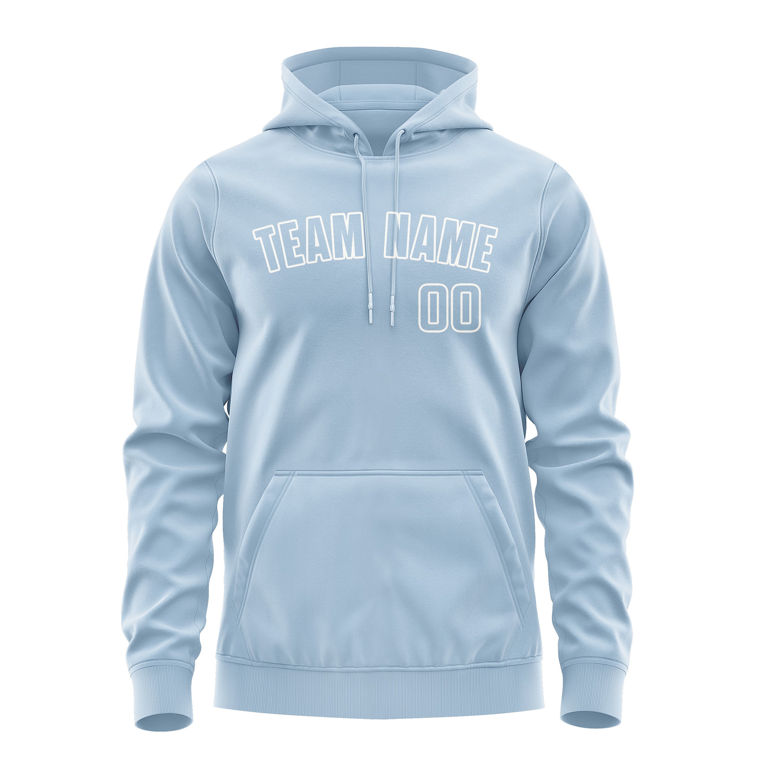 Maßgeschneidertes Hellblau Hellblau Hoodie