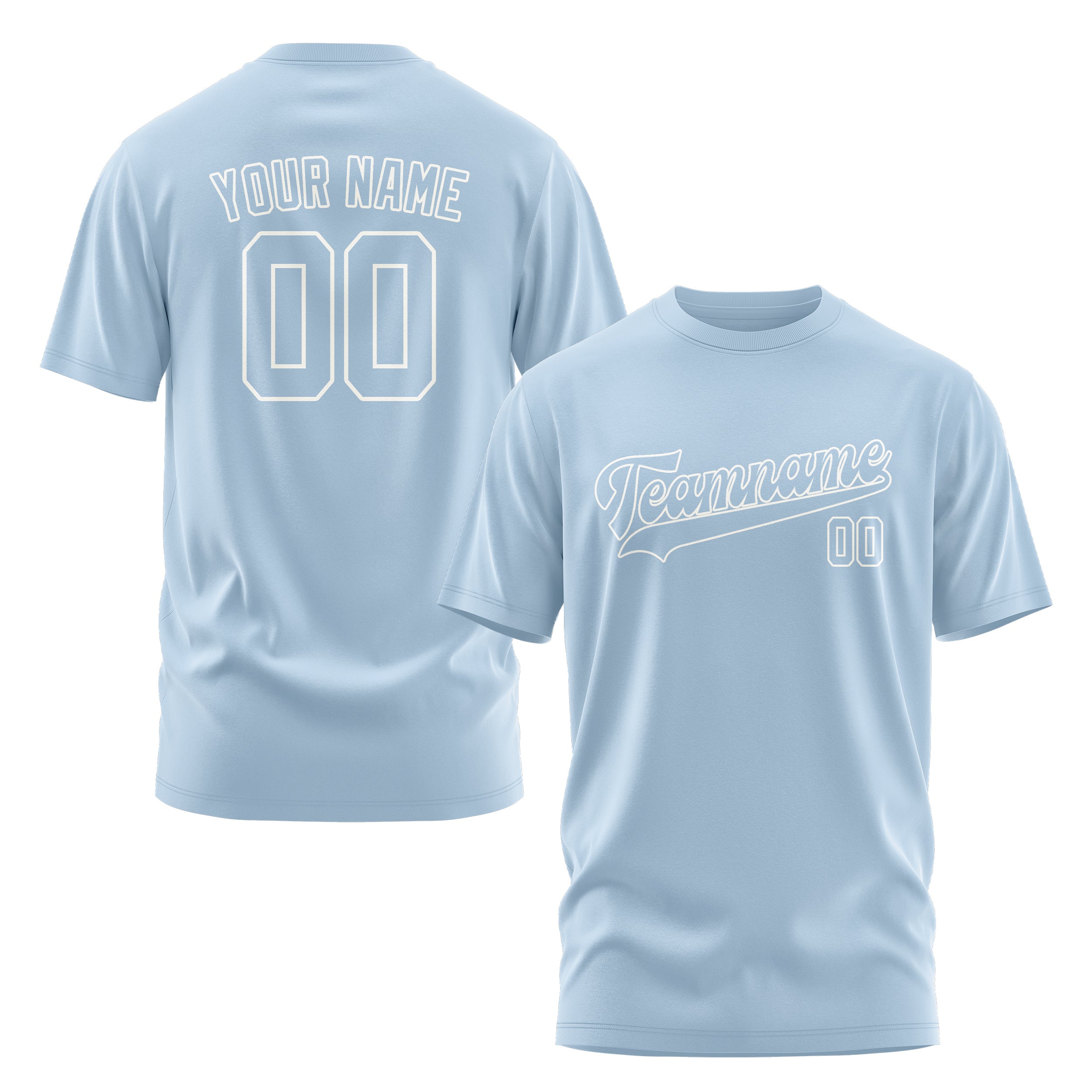 Maßgeschneidertes Hellblau Hellblau T-Shirt