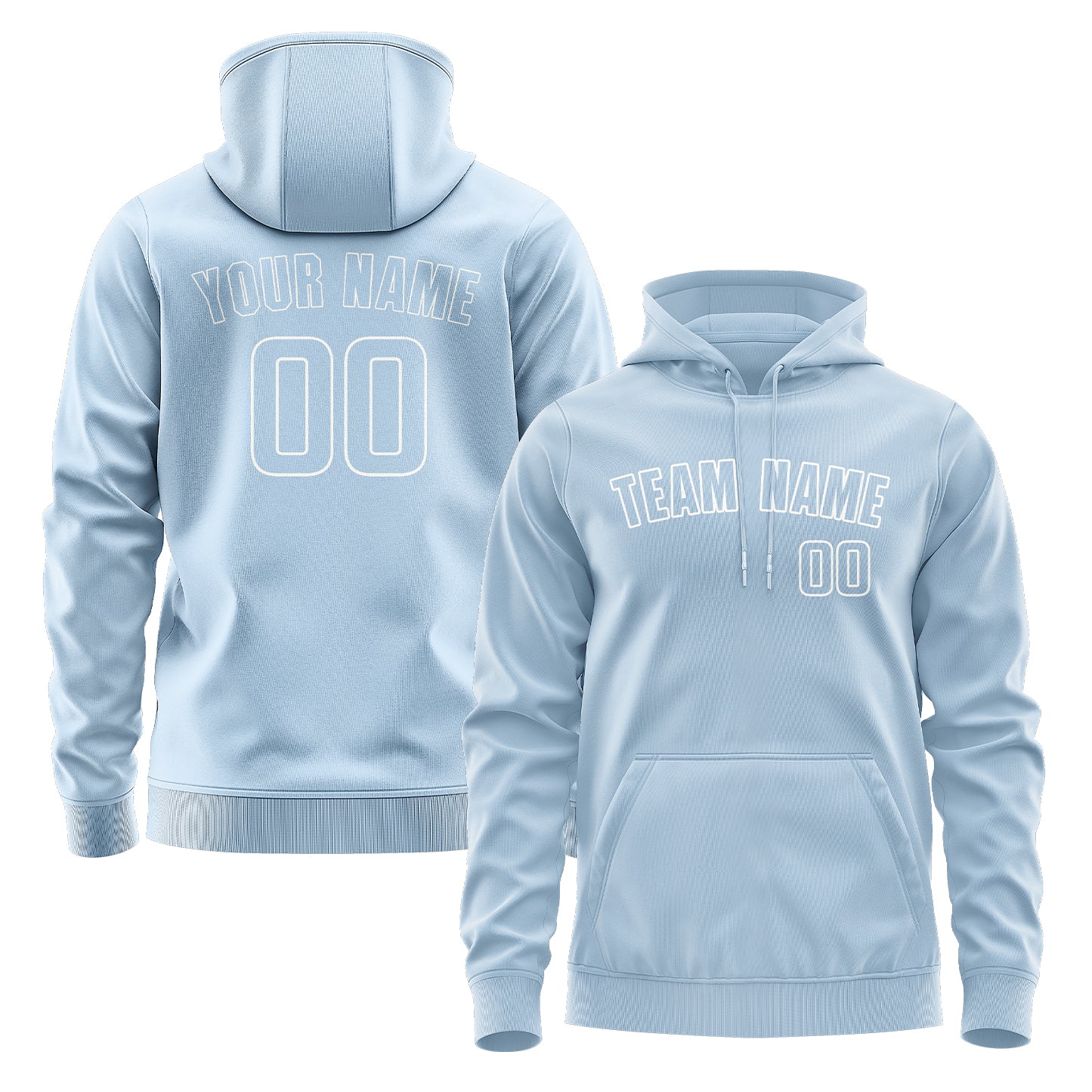 Maßgeschneidertes Hellblau Hellblau Hoodie