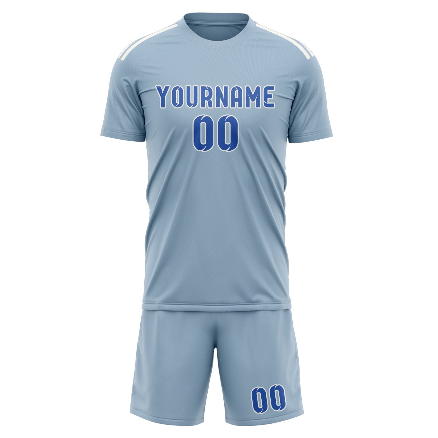 Maßgeschneidertes Professionelles Hellblau Himmelblau Fußballtrikot-Set