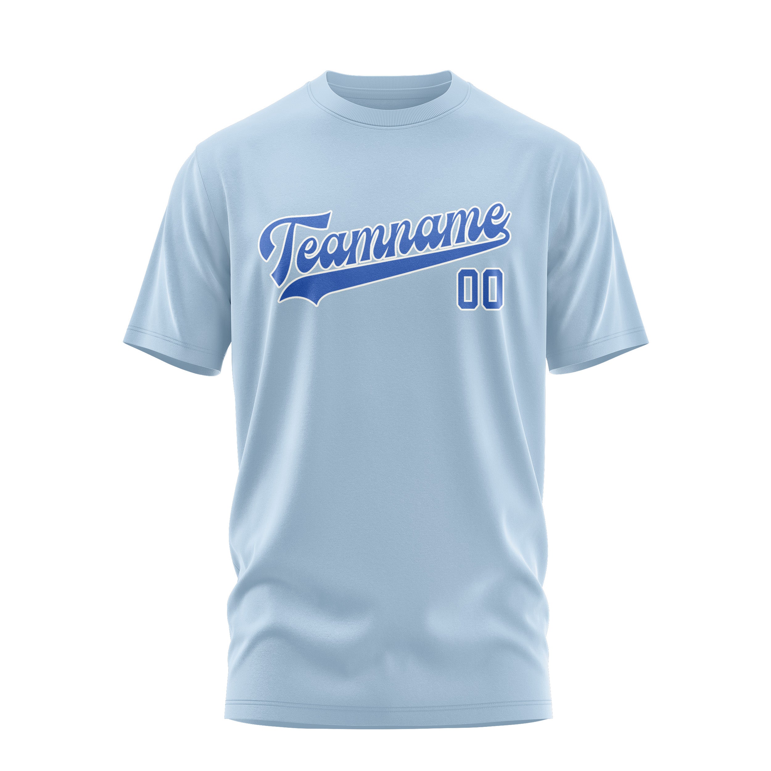 Maßgeschneidertes Hellblau Himmelblau T-Shirt