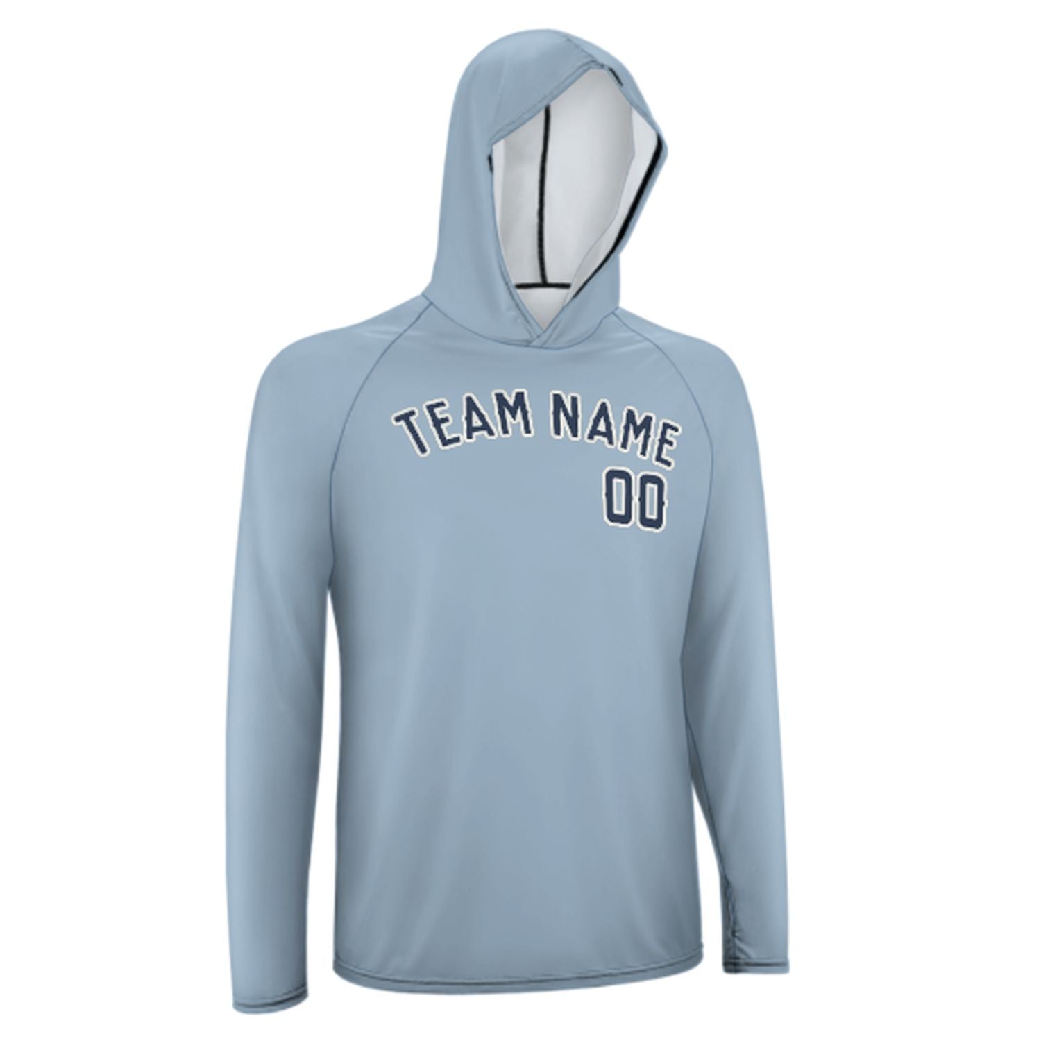 Maßgeschneidertes Hellblau Marineblau UV-Hoodie