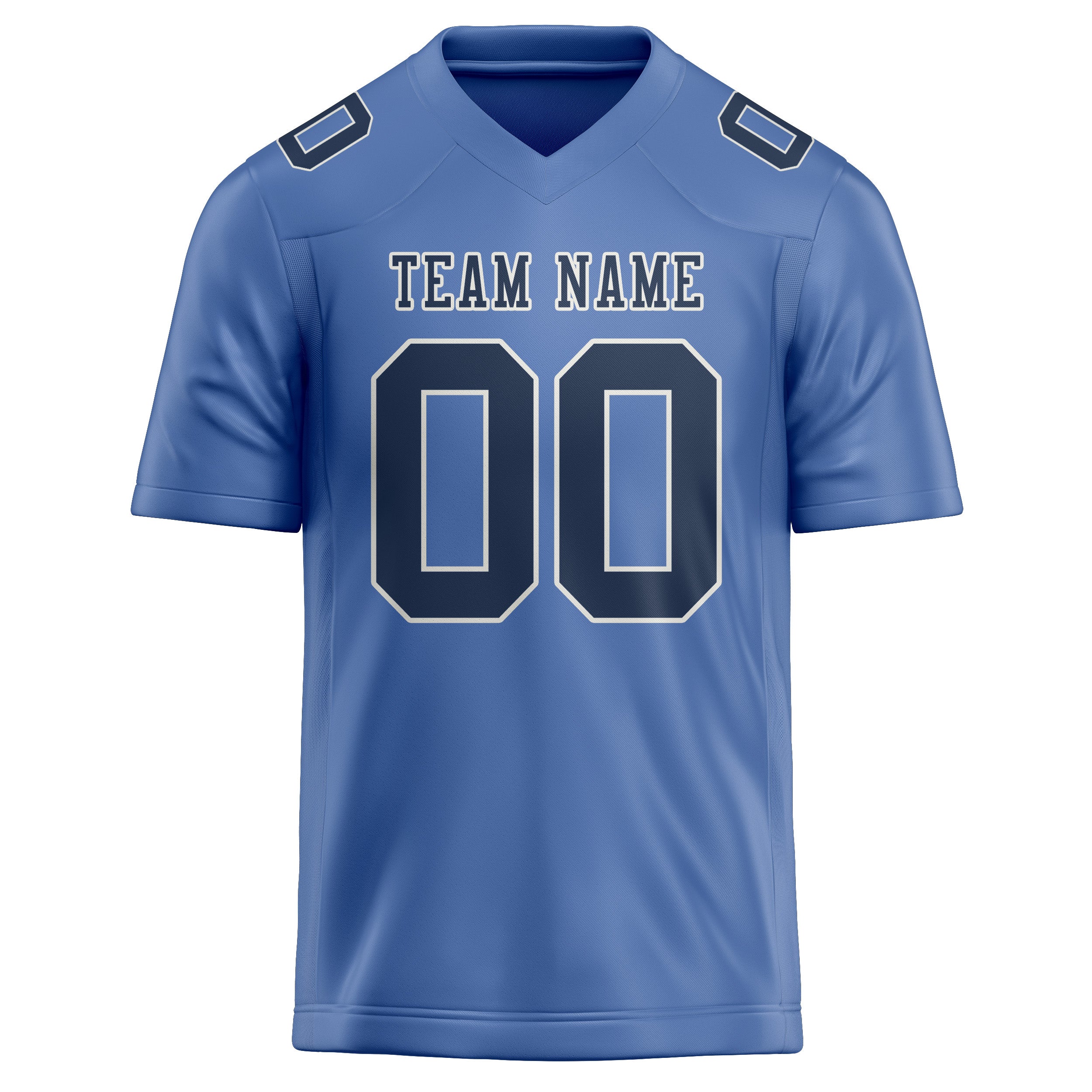 Maßgeschneidertes Professionelles Hellblau Marineblau Rugbytrikot