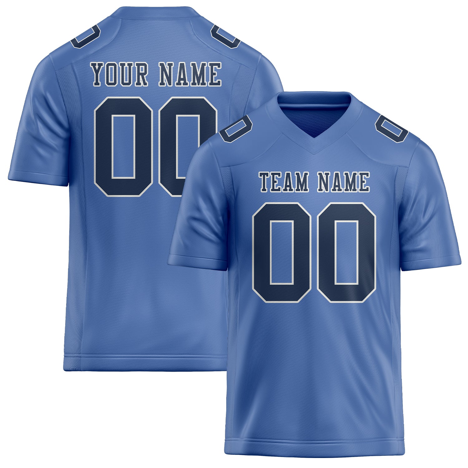 Maßgeschneidertes Professionelles Hellblau Marineblau Rugbytrikot