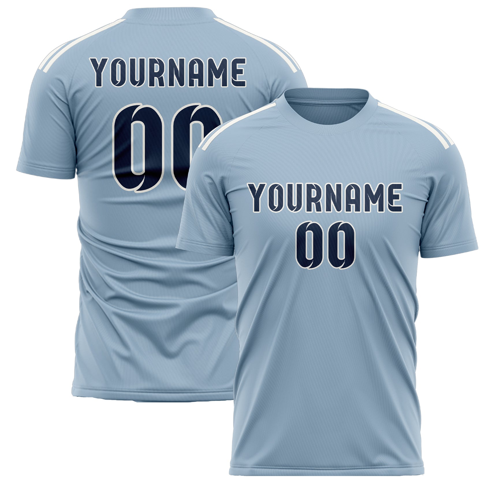 Benutzerdefiniertes Professionelles Hellblau Marineblau Fußballtrikot