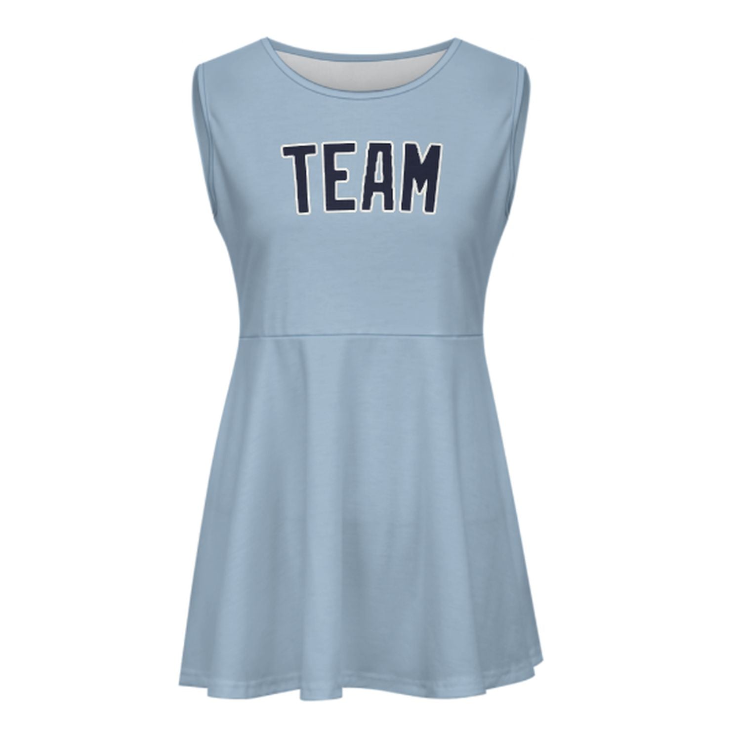 Maßgeschneidertes Hellblau Stahlblau Cheerleader-Kleid