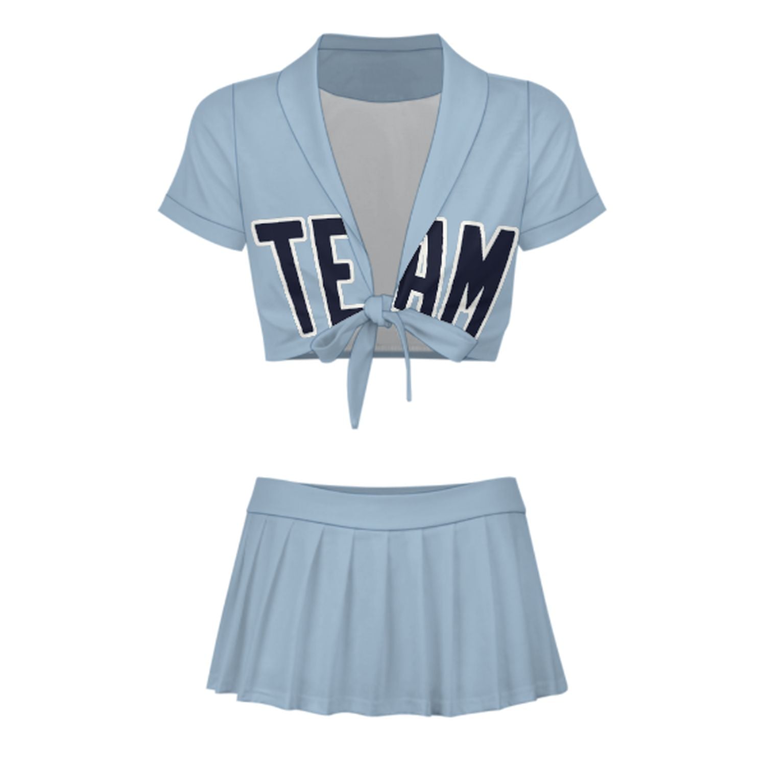 Completo da cheerleader personalizzato azzurro acciaio blu