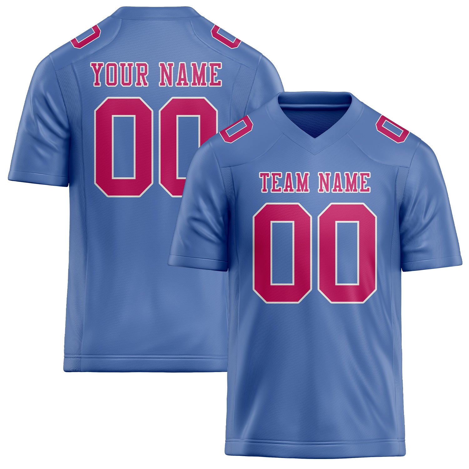 Maßgeschneidertes Professionelles Hellblau Rosarot Rugbytrikot