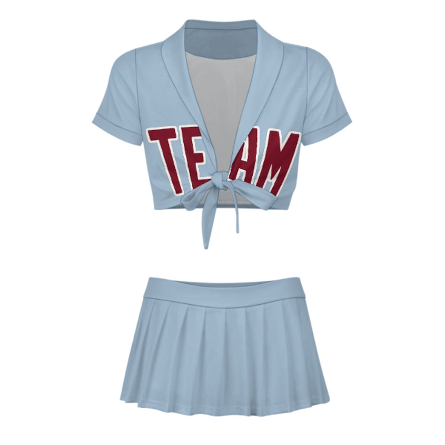Completo da cheerleader personalizzato azzurro cremisi