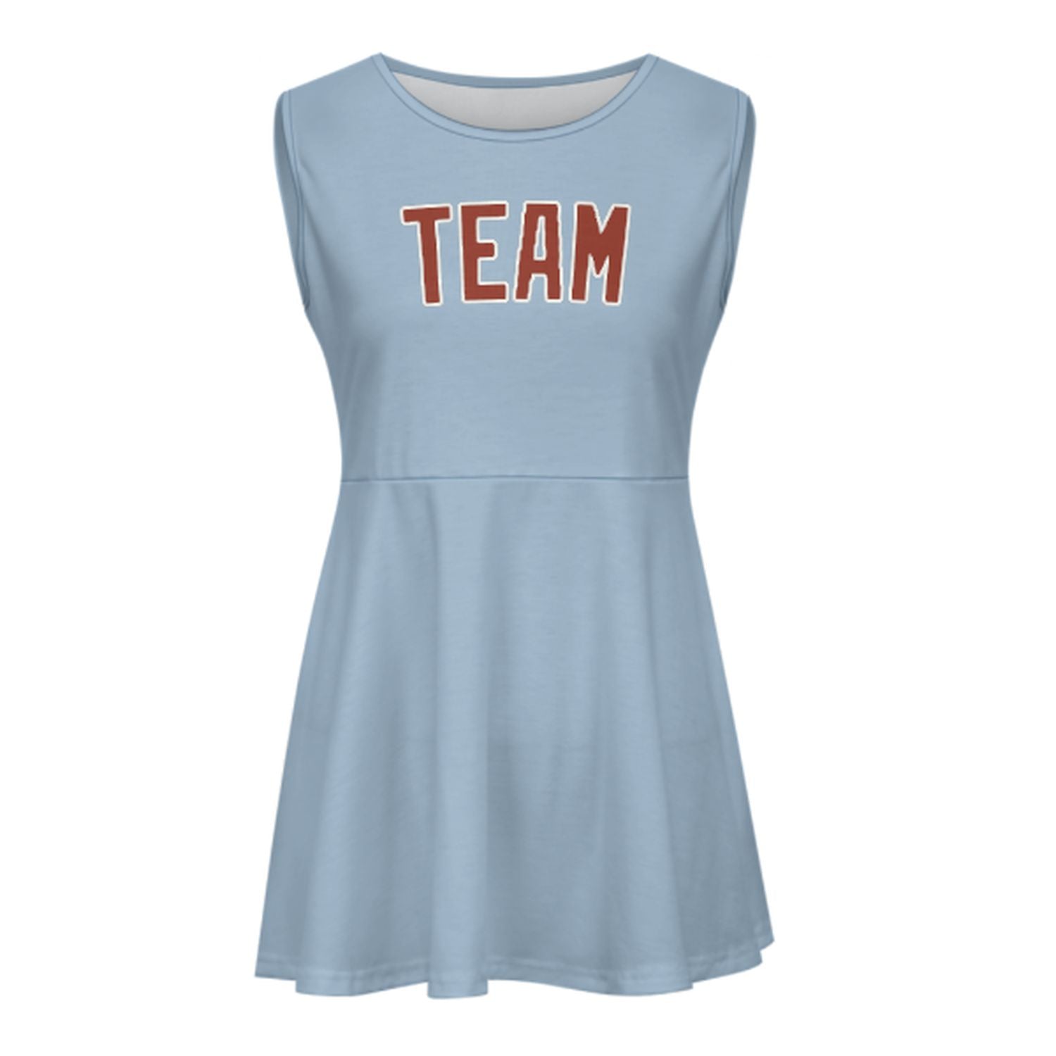Maßgeschneidertes Hellblau Korallenrot Cheerleader-Kleid