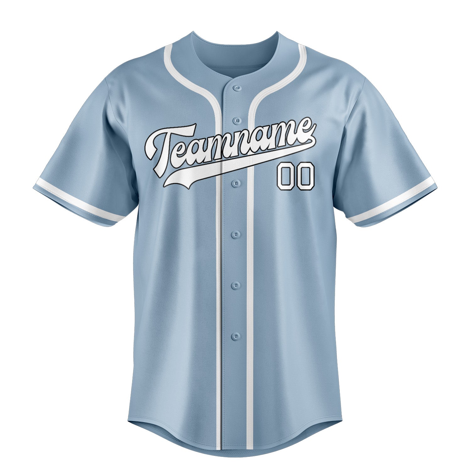 Benutzerdefiniertes Professionelles Hellblau Weiß Baseballtrikot