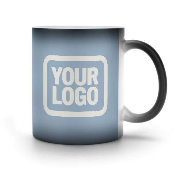 Tazza magica bianca azzurra personalizzata