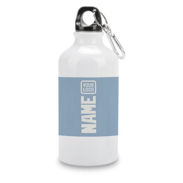 Maßgeschneidertes Hellblau Weiß Sportflasche