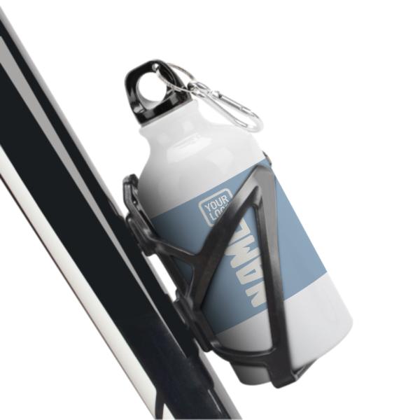 Maßgeschneidertes Hellblau Weiß Sportflasche