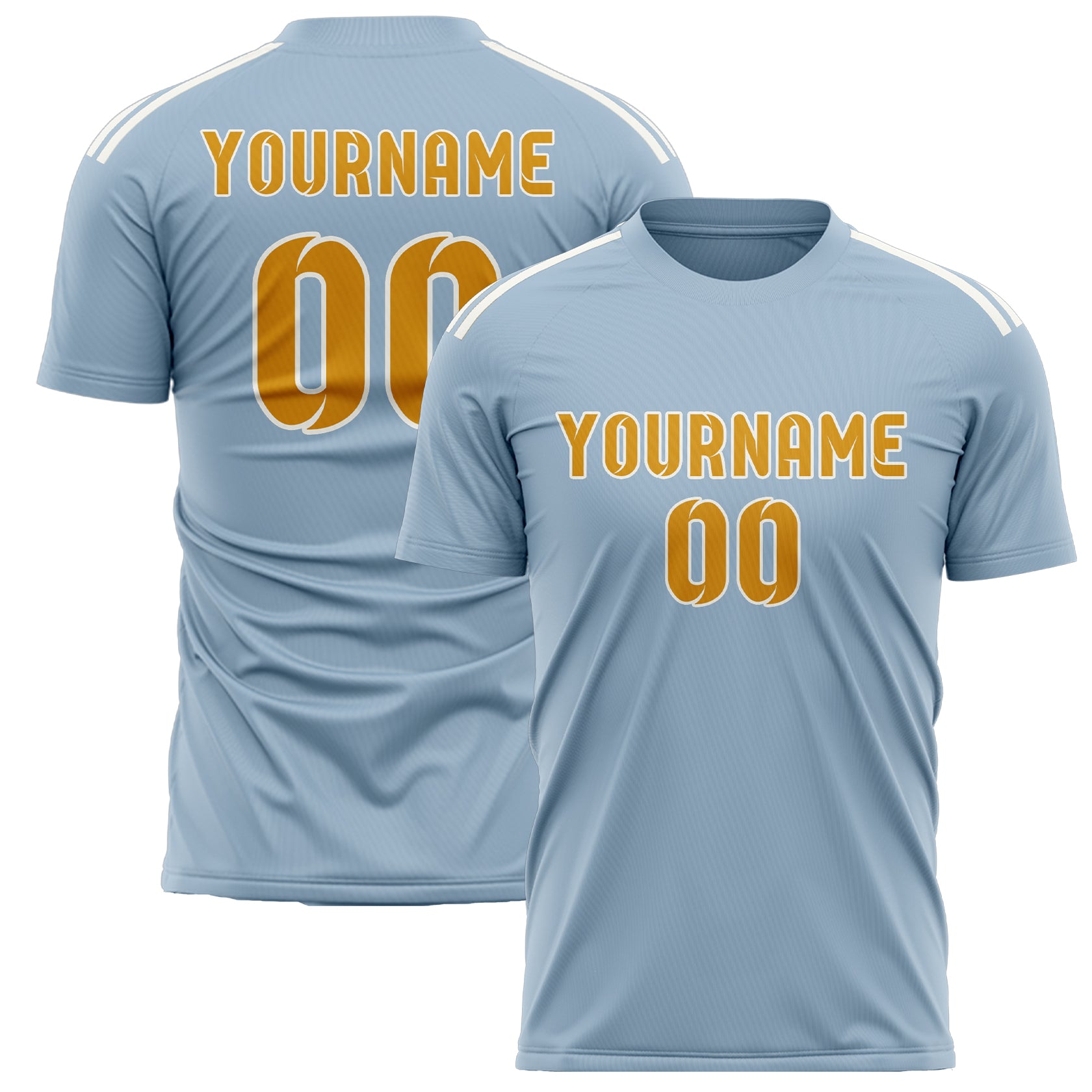 Benutzerdefiniertes Professionelles Hellblau Gelb Fußballtrikot