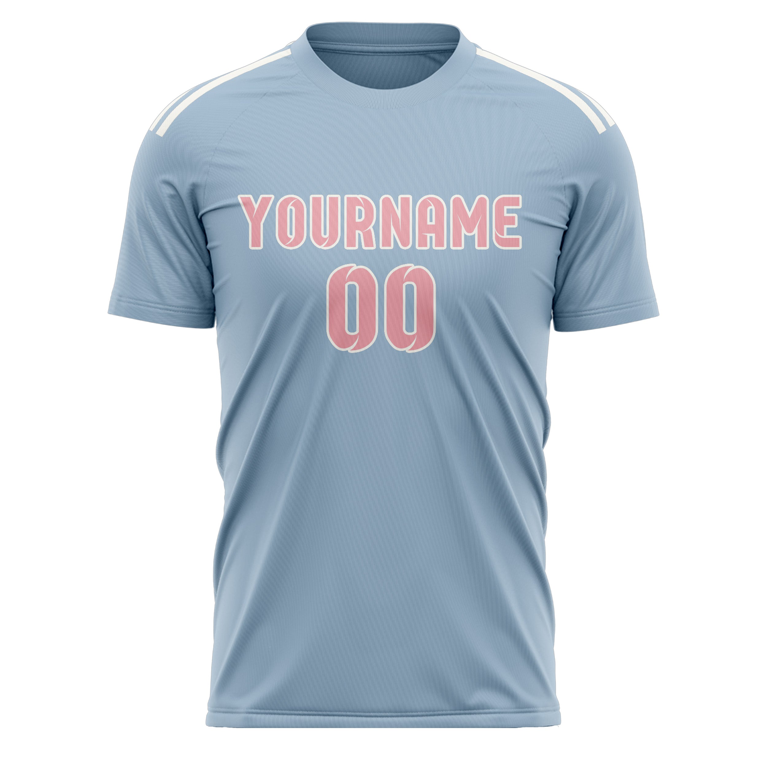 Benutzerdefiniertes Professionelles Hellblau Rosa Fußballtrikot