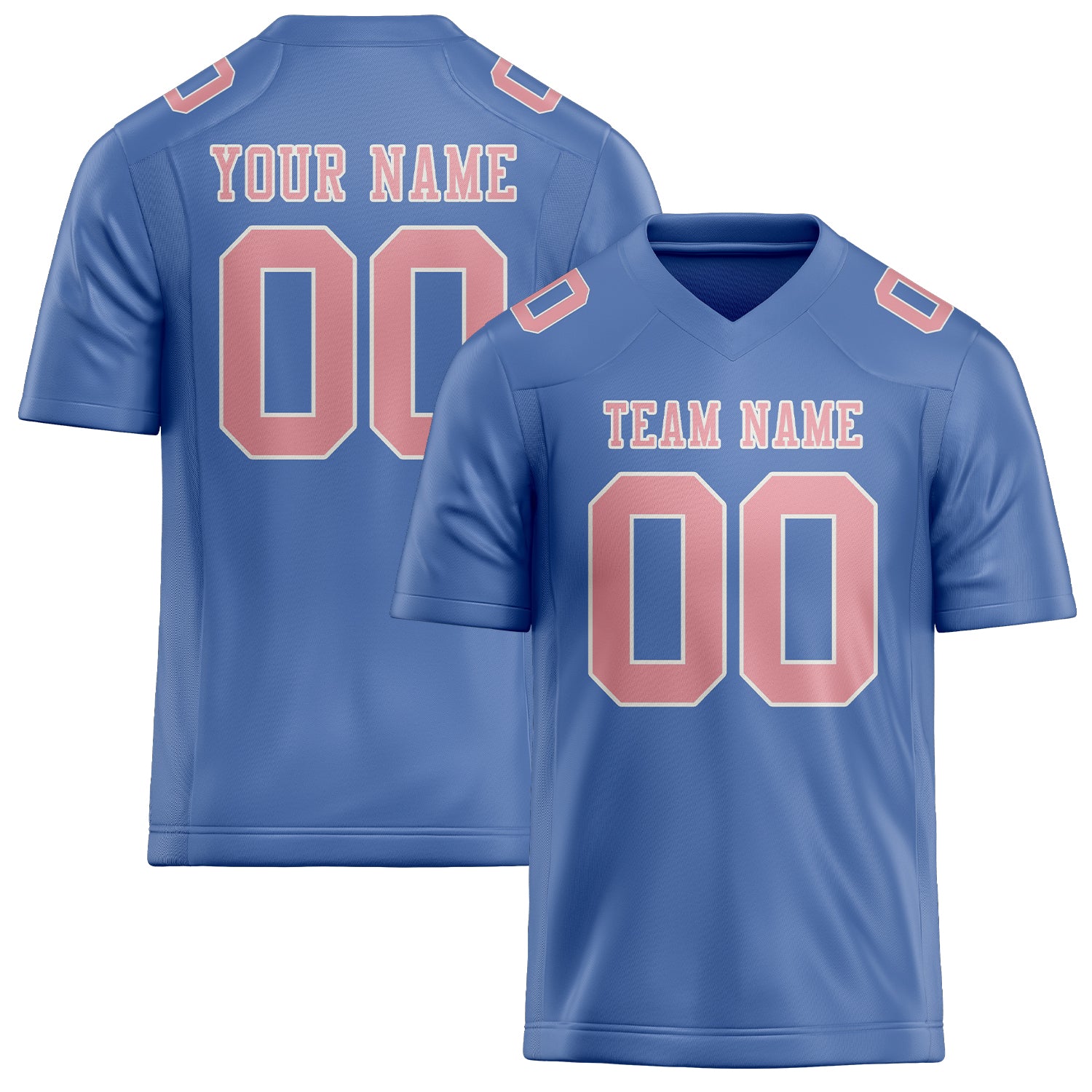 Maßgeschneidertes Professionelles Hellblau Rosa Rugbytrikot