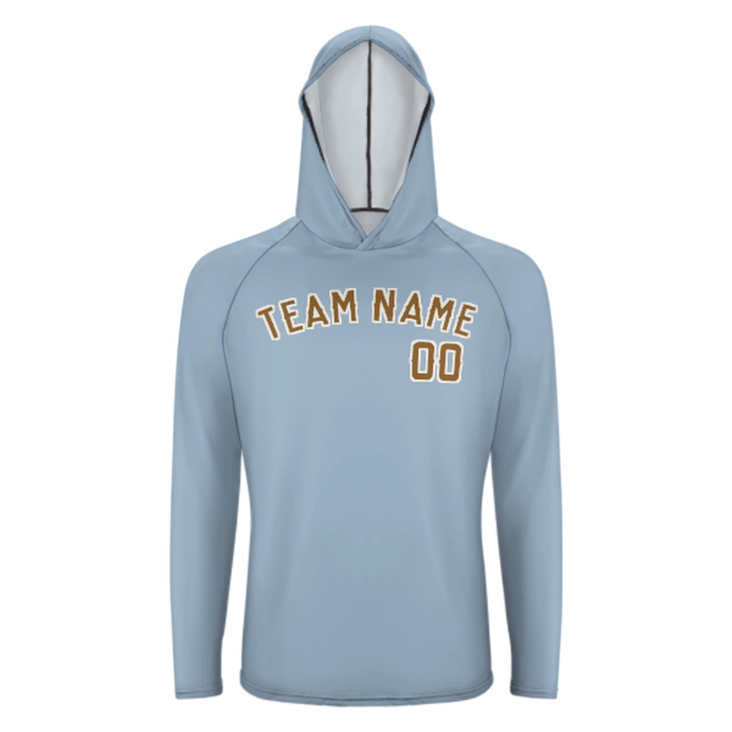 Maßgeschneidertes Hellblau Khaki UV-Hoodie