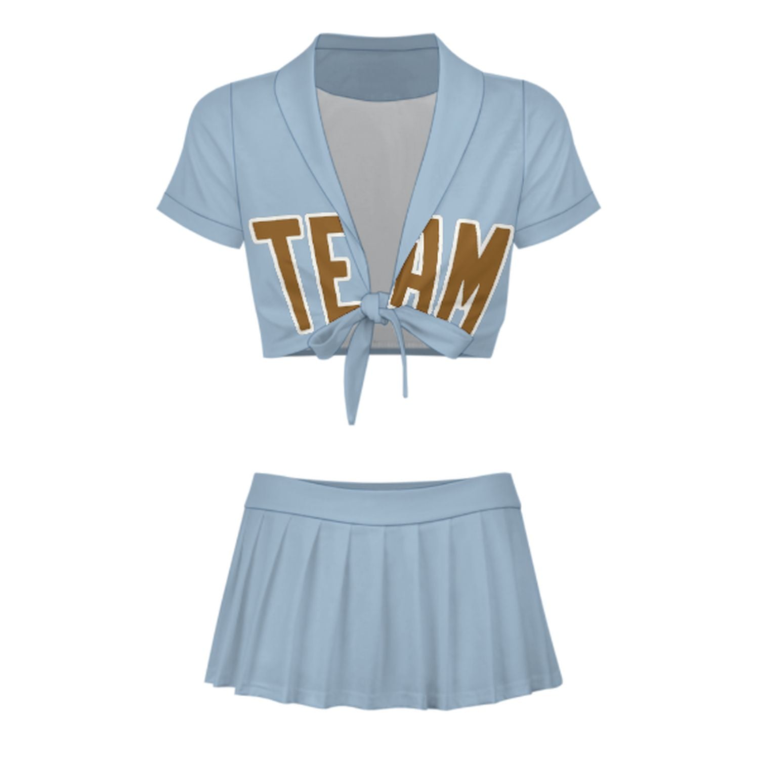 Completo da cheerleader personalizzato azzurro cachi