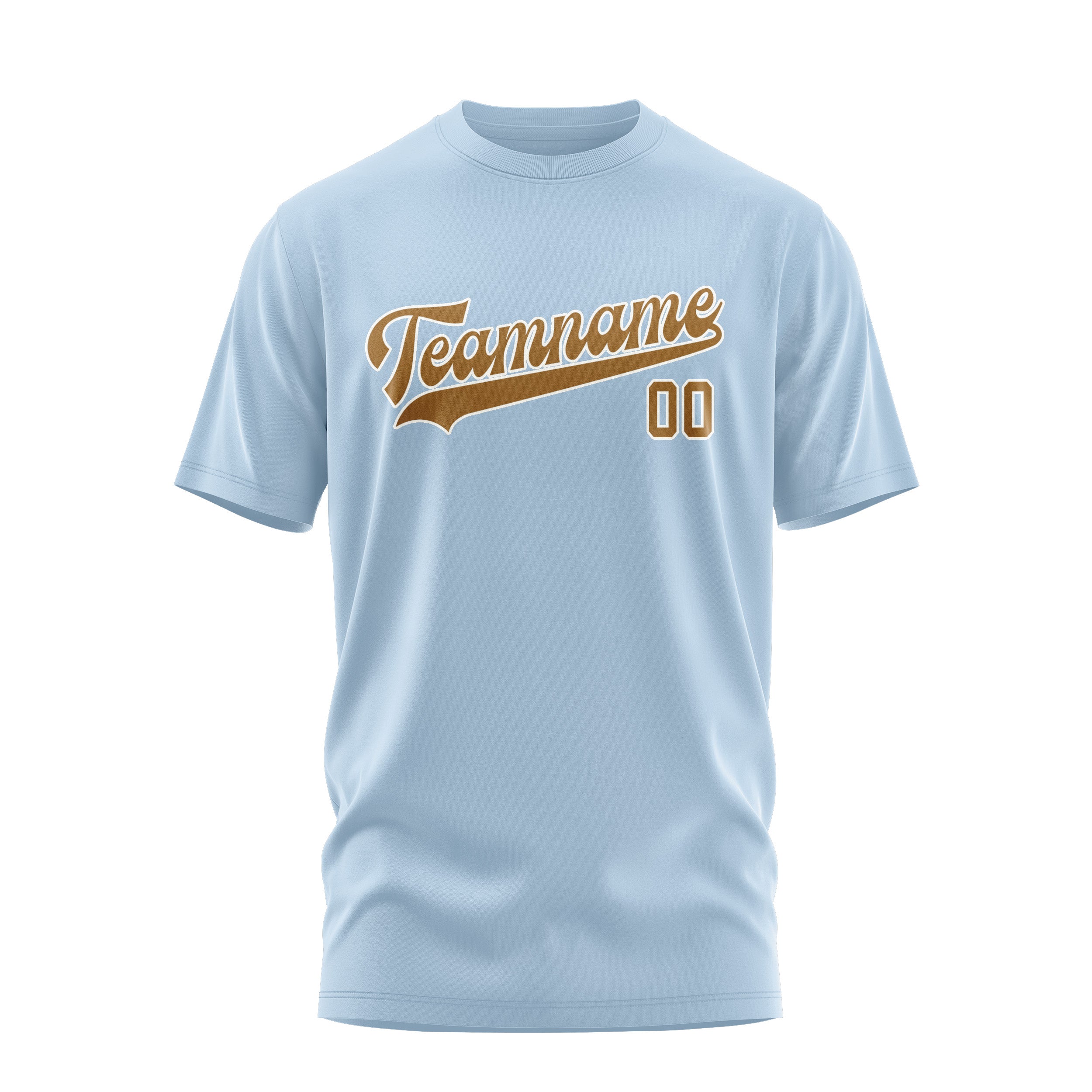 Maßgeschneidertes Hellblau Khaki T-Shirt