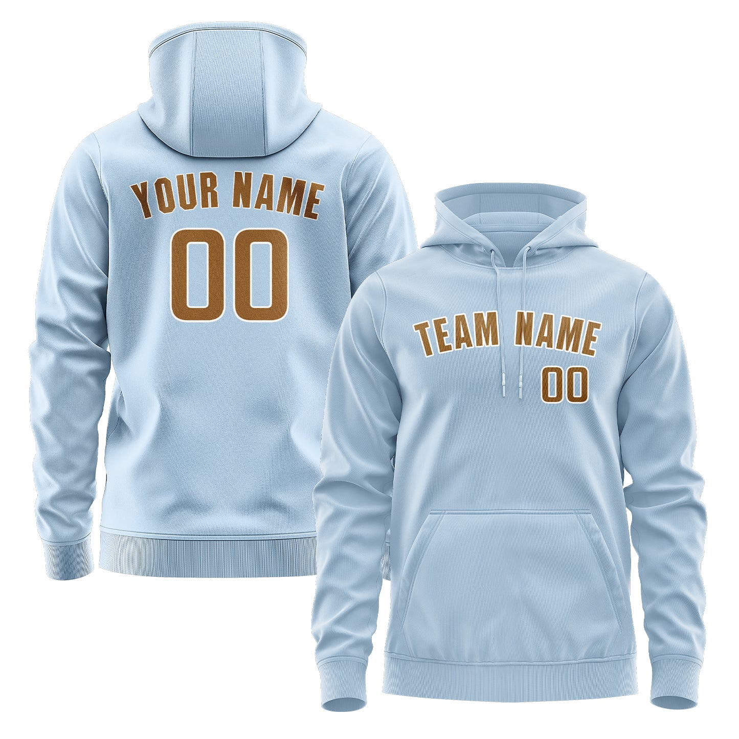 Maßgeschneidertes Hellblau Khaki Hoodie