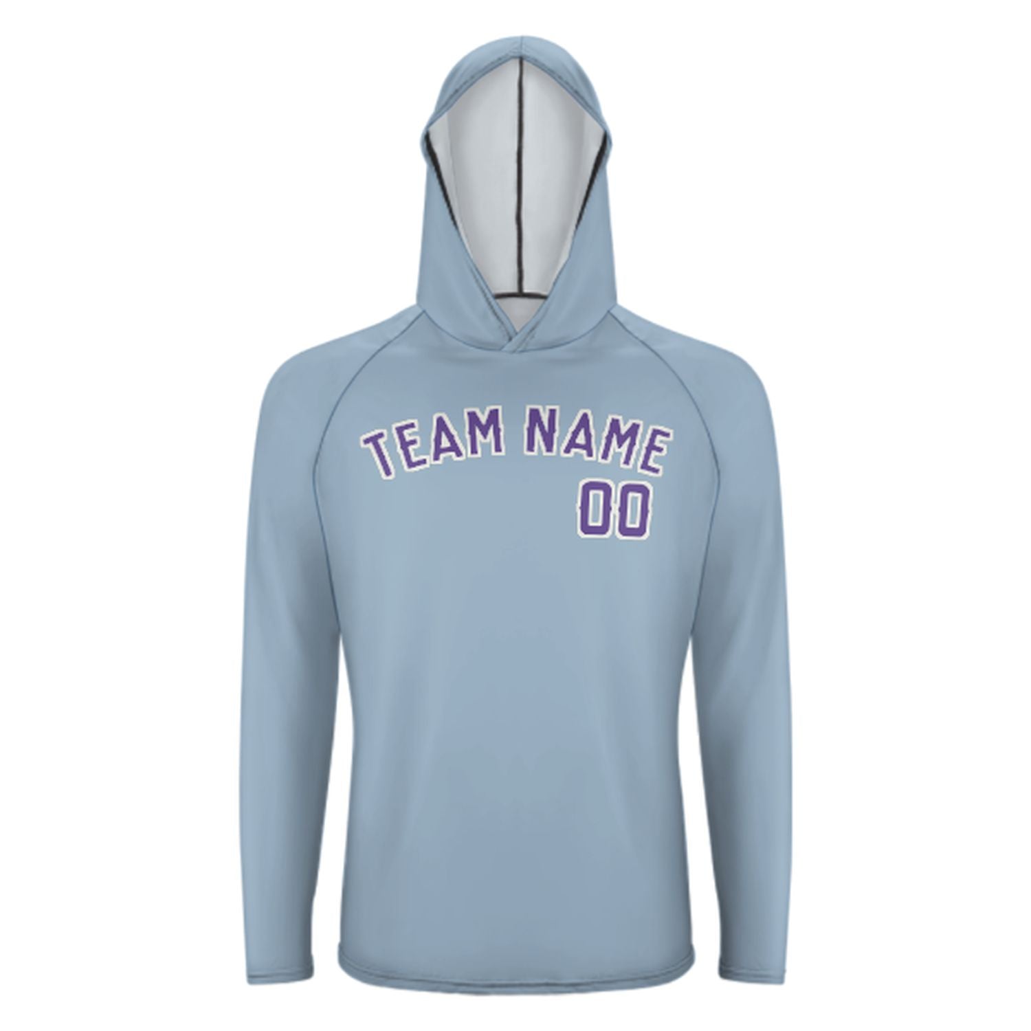 Maßgeschneidertes Hellblau Lavendel UV-Hoodie