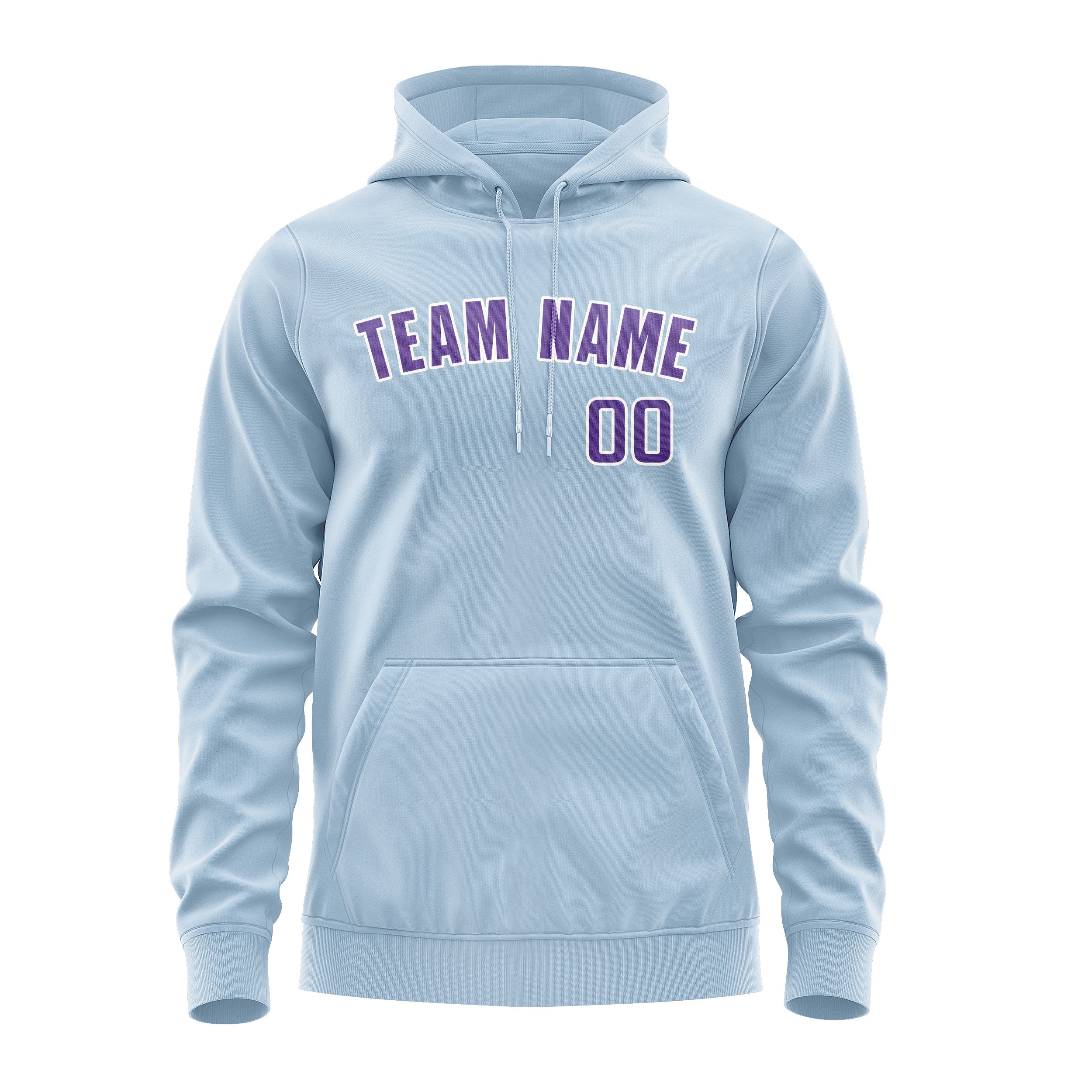 Maßgeschneidertes Hellblau Lavendel Hoodie