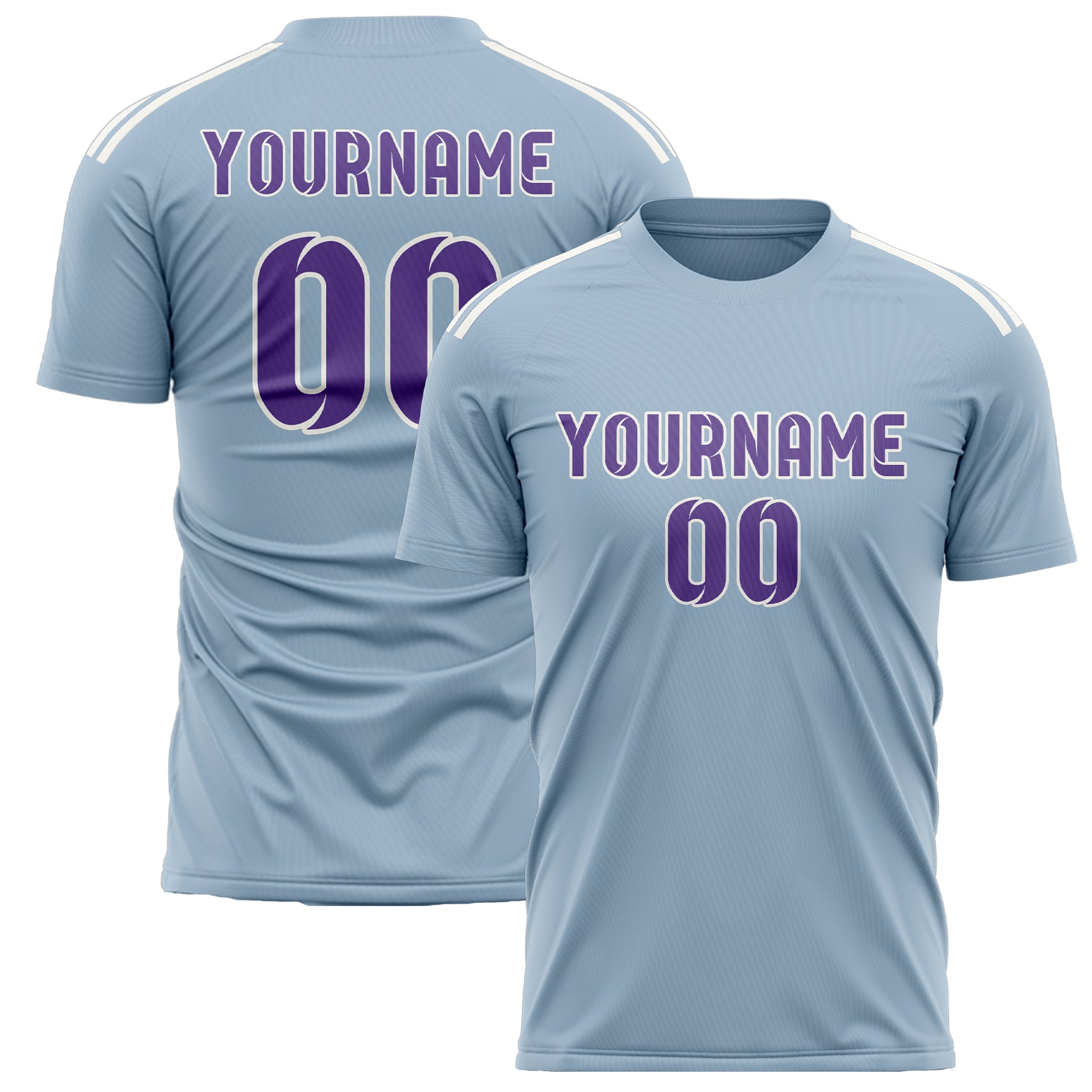 Benutzerdefiniertes Professionelles Hellblau Lavendel Fußballtrikot