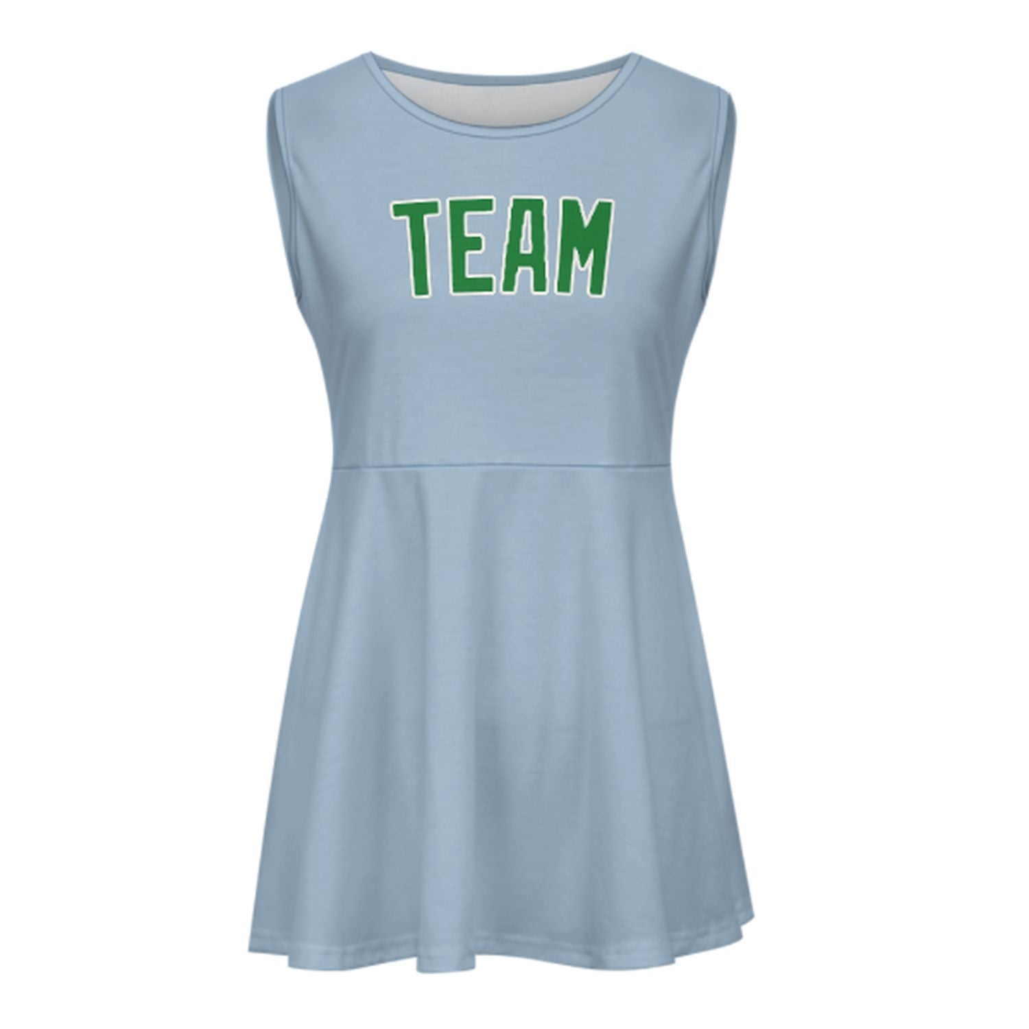 Maßgeschneidertes Hellblau Smaragdgrün Cheerleader-Kleid