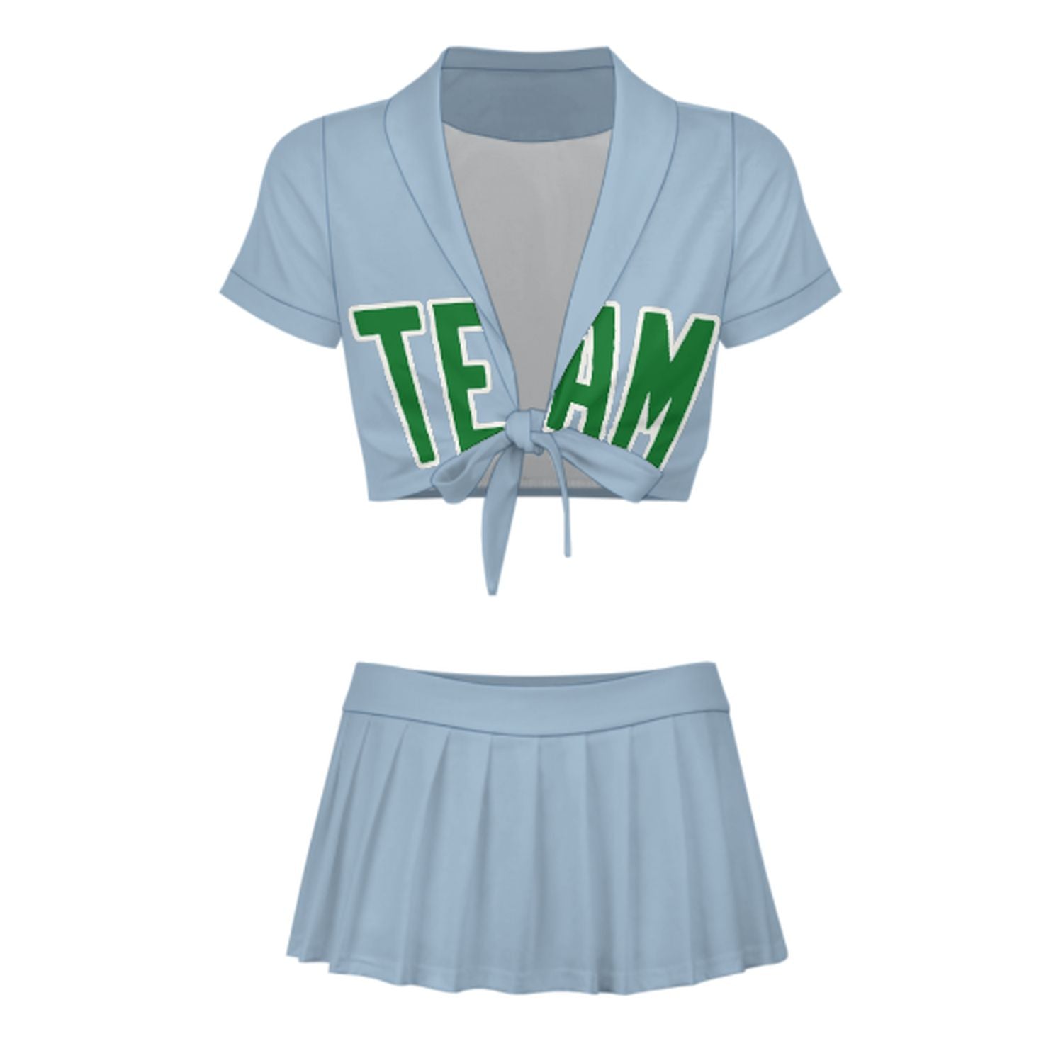 Completo da cheerleader personalizzato azzurro smeraldo verde