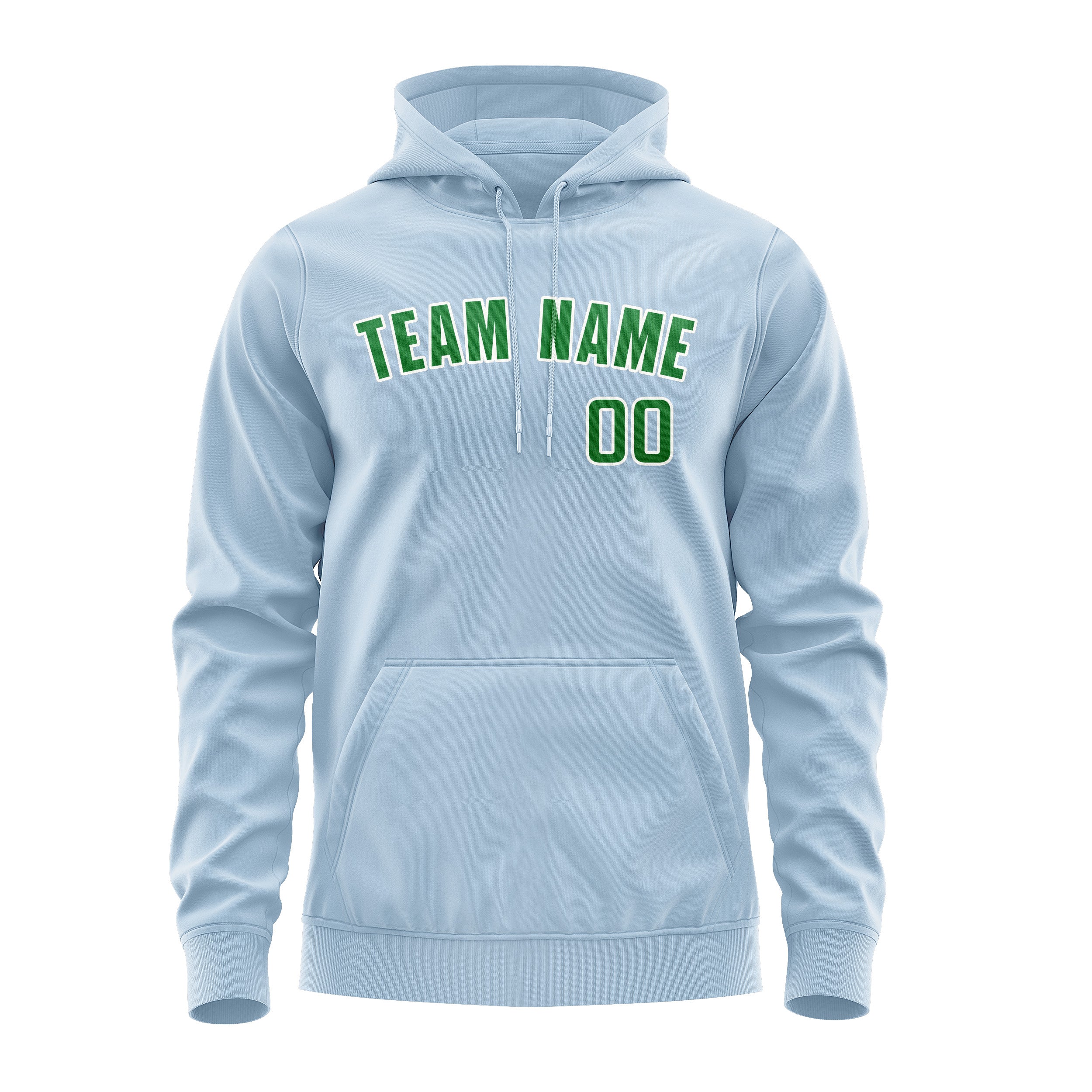 Maßgeschneidertes Hellblau Smaragdgrün Hoodie