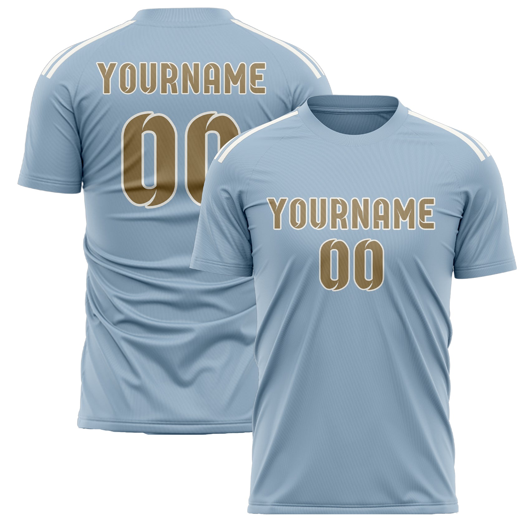 Benutzerdefiniertes Professionelles Hellblau Hellkhaki Fußballtrikot