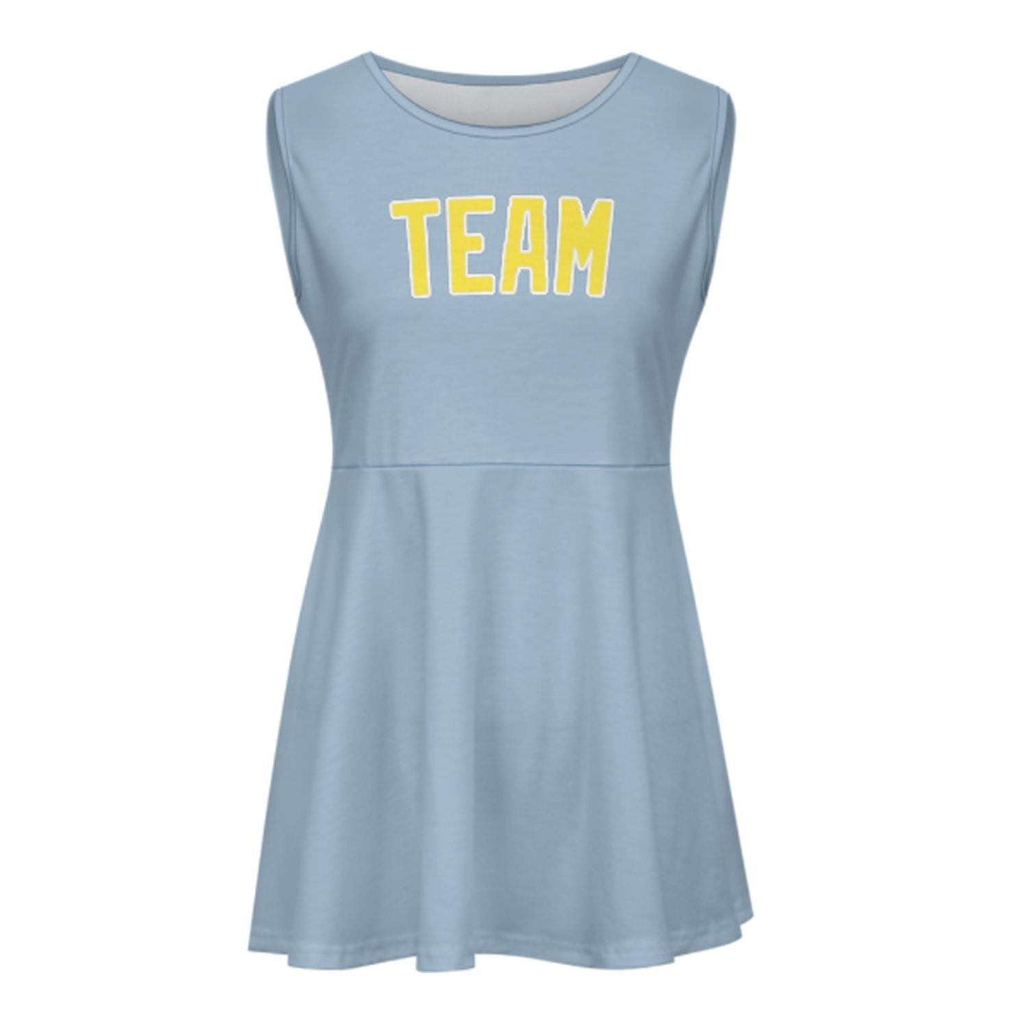 Maßgeschneidertes Hellblau Blassgelb Cheerleader-Kleid