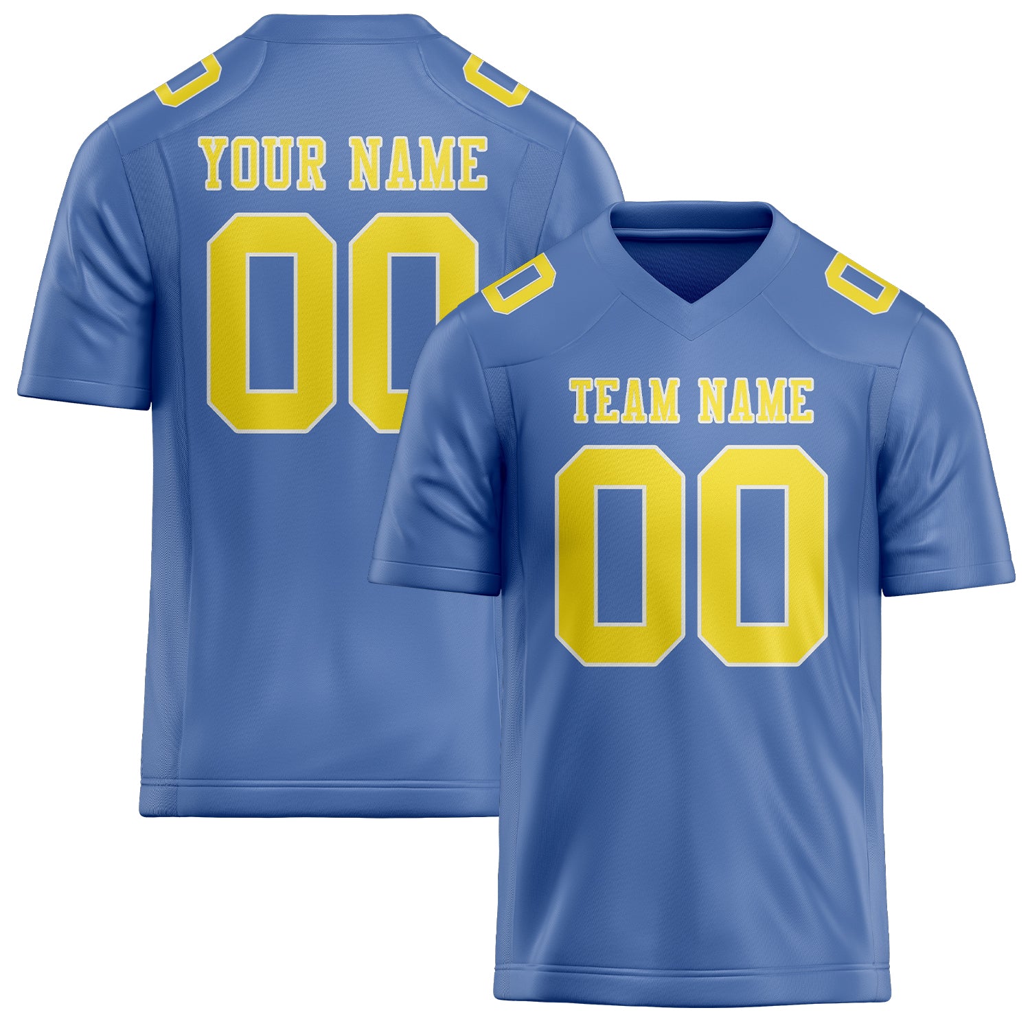 Maßgeschneidertes Professionelles Hellblau Blassgelb Rugbytrikot