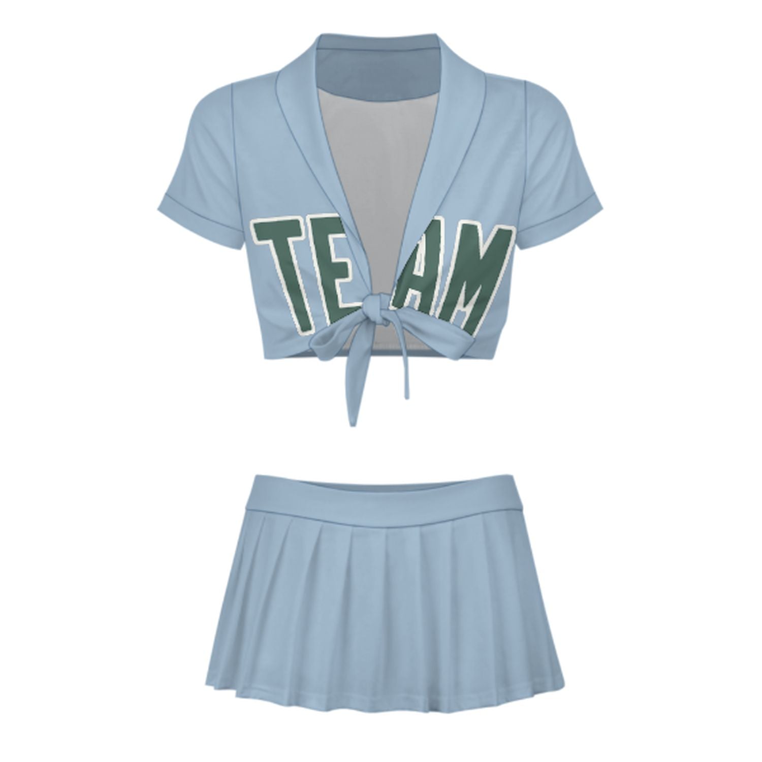 Completo da cheerleader personalizzato azzurro-verde acqua