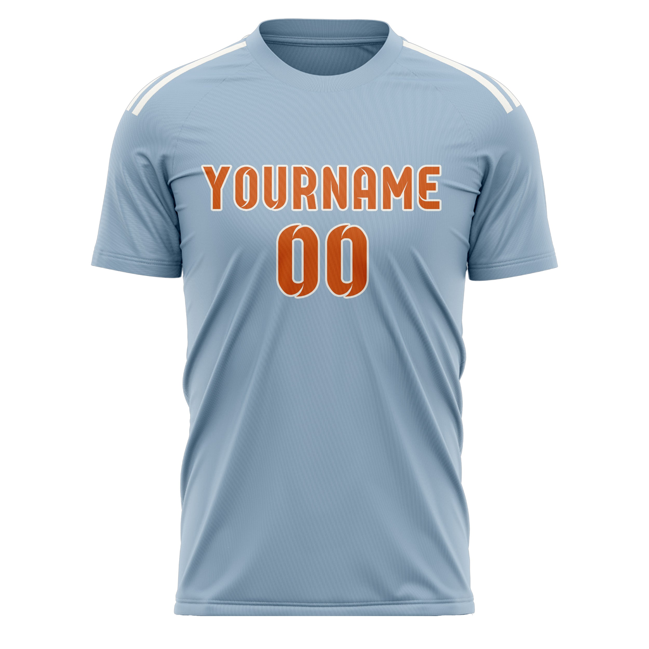 Benutzerdefiniertes Professionelles Hellblau Orange Fußballtrikot