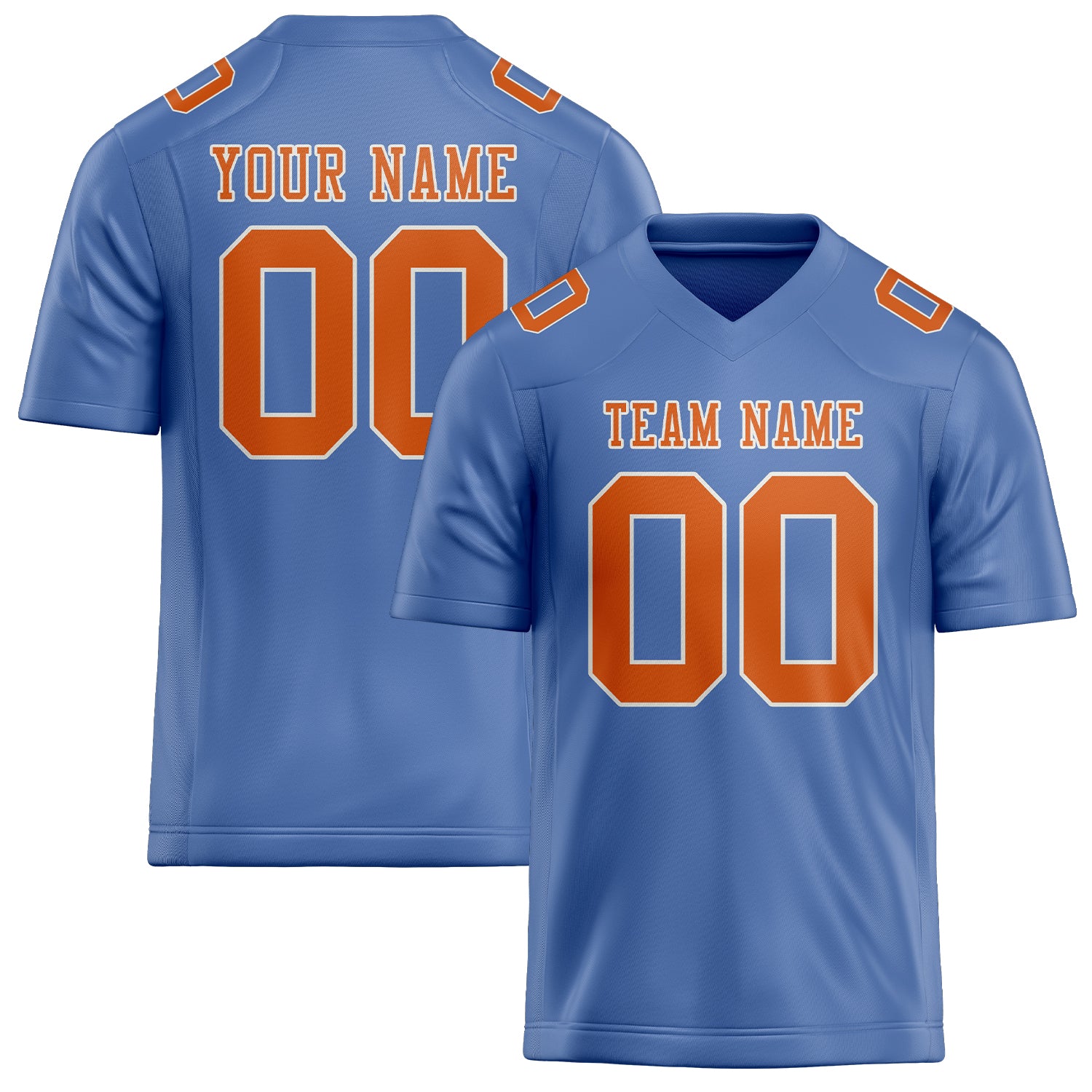 Maßgeschneidertes Professionelles Hellblau Orange Rugbytrikot