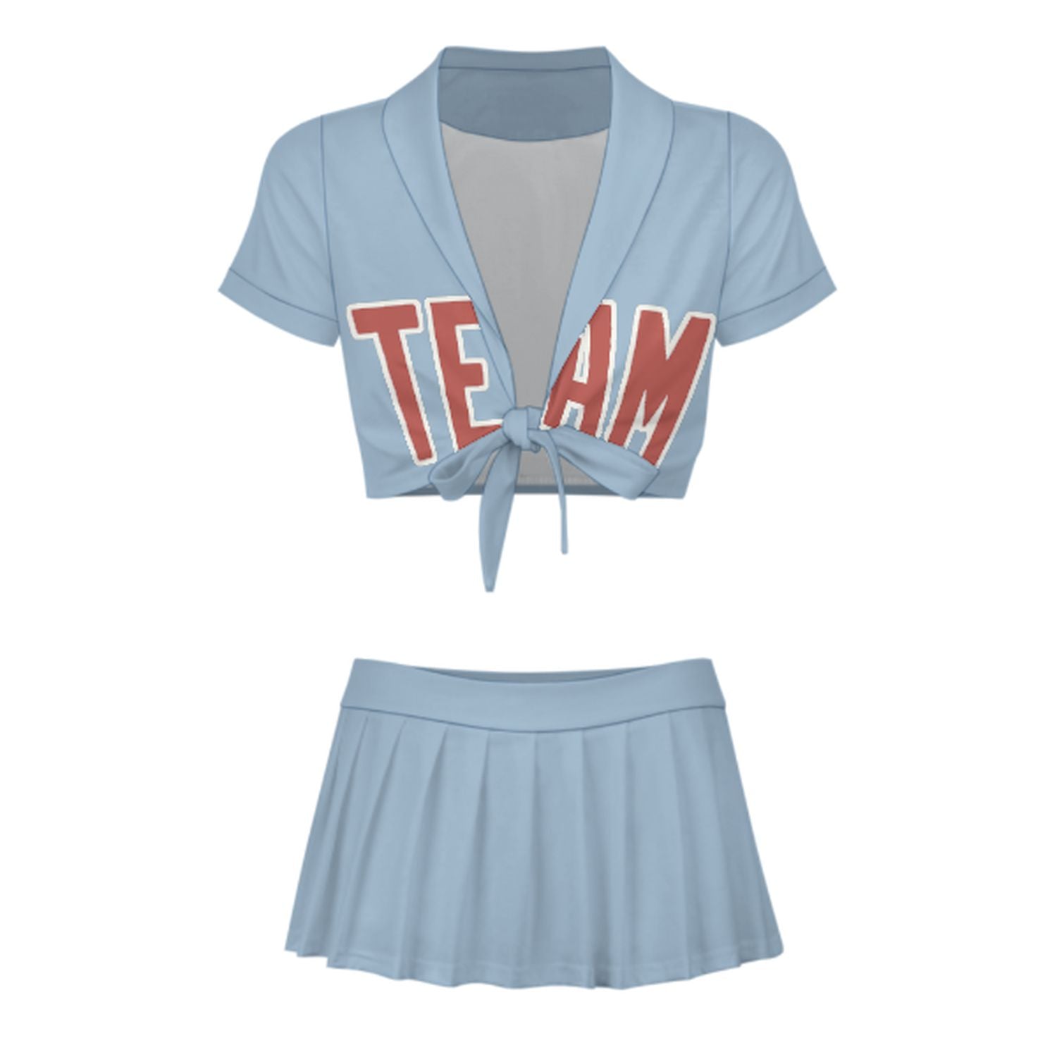 Completo da cheerleader personalizzato con rosa rame azzurro