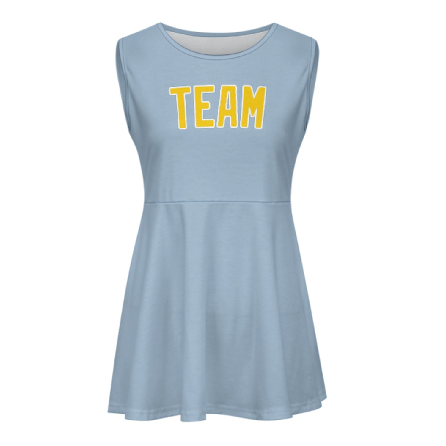 Maßgeschneidertes Hellblau Gold Cheerleader-Kleid